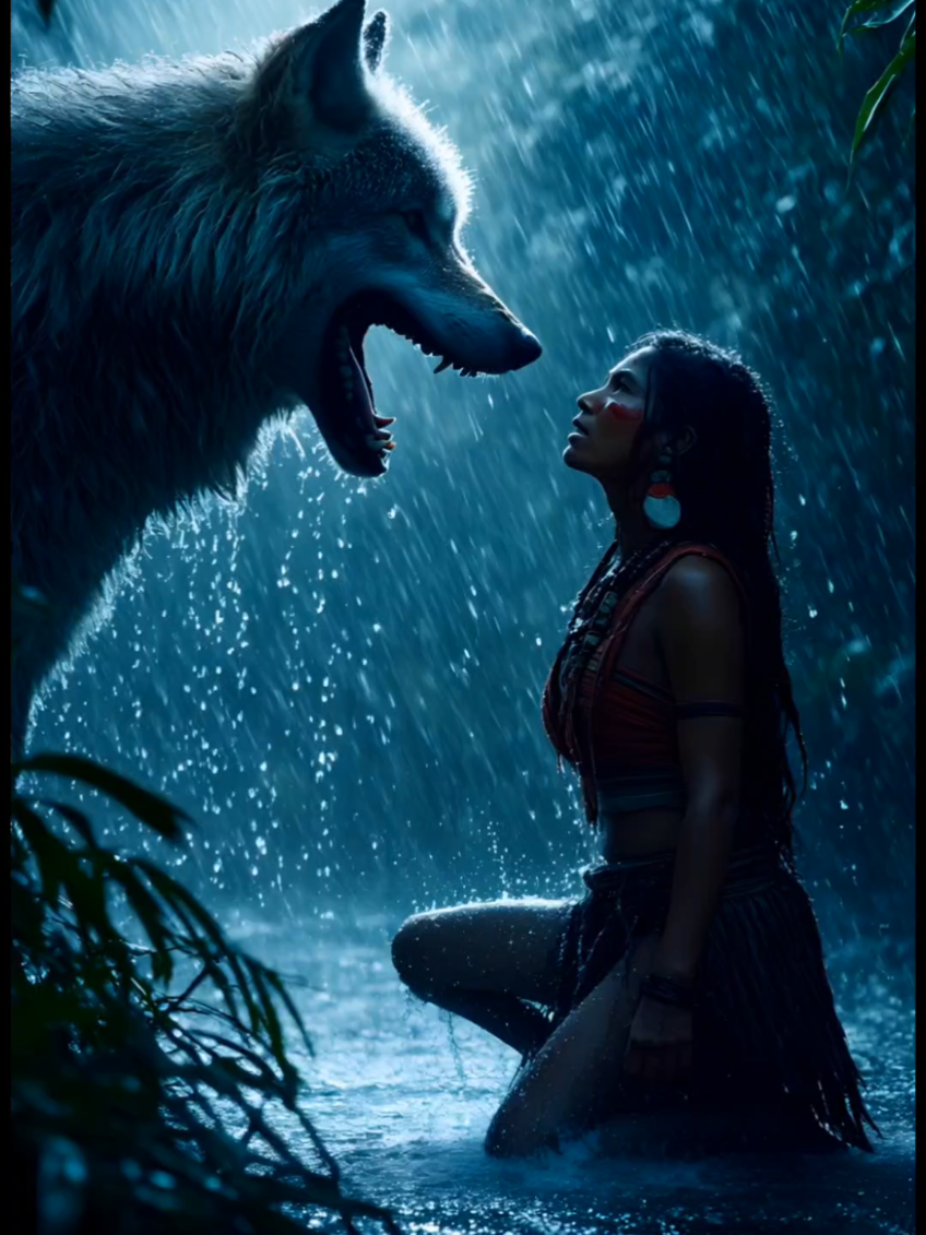 luna and wolf #wolf #fantasy#fairytale #aiart #fyp  #naturevibes 