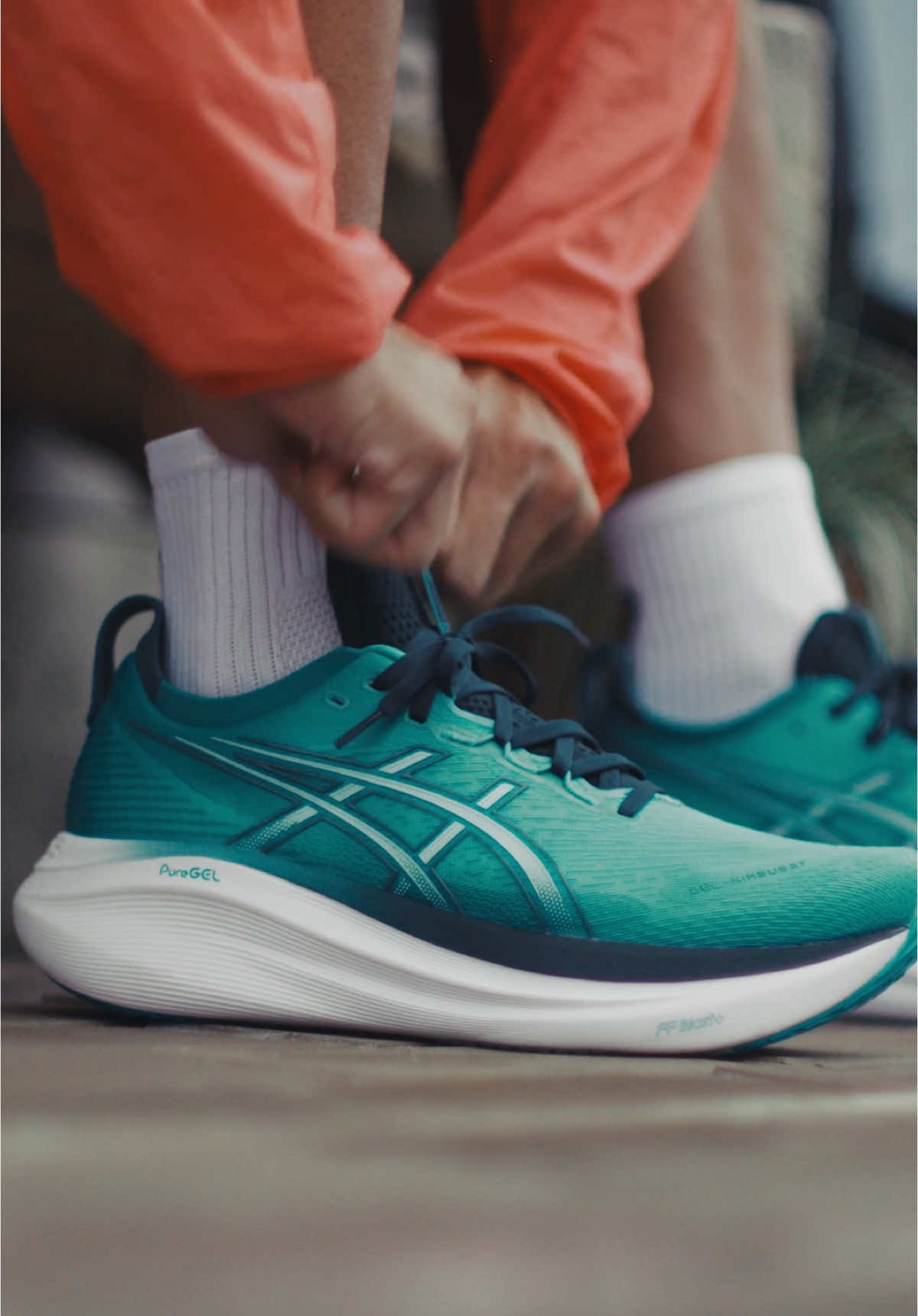 Experience a long, calming run in the new #GELNIMBUS 27 shoe #Running #runtok 