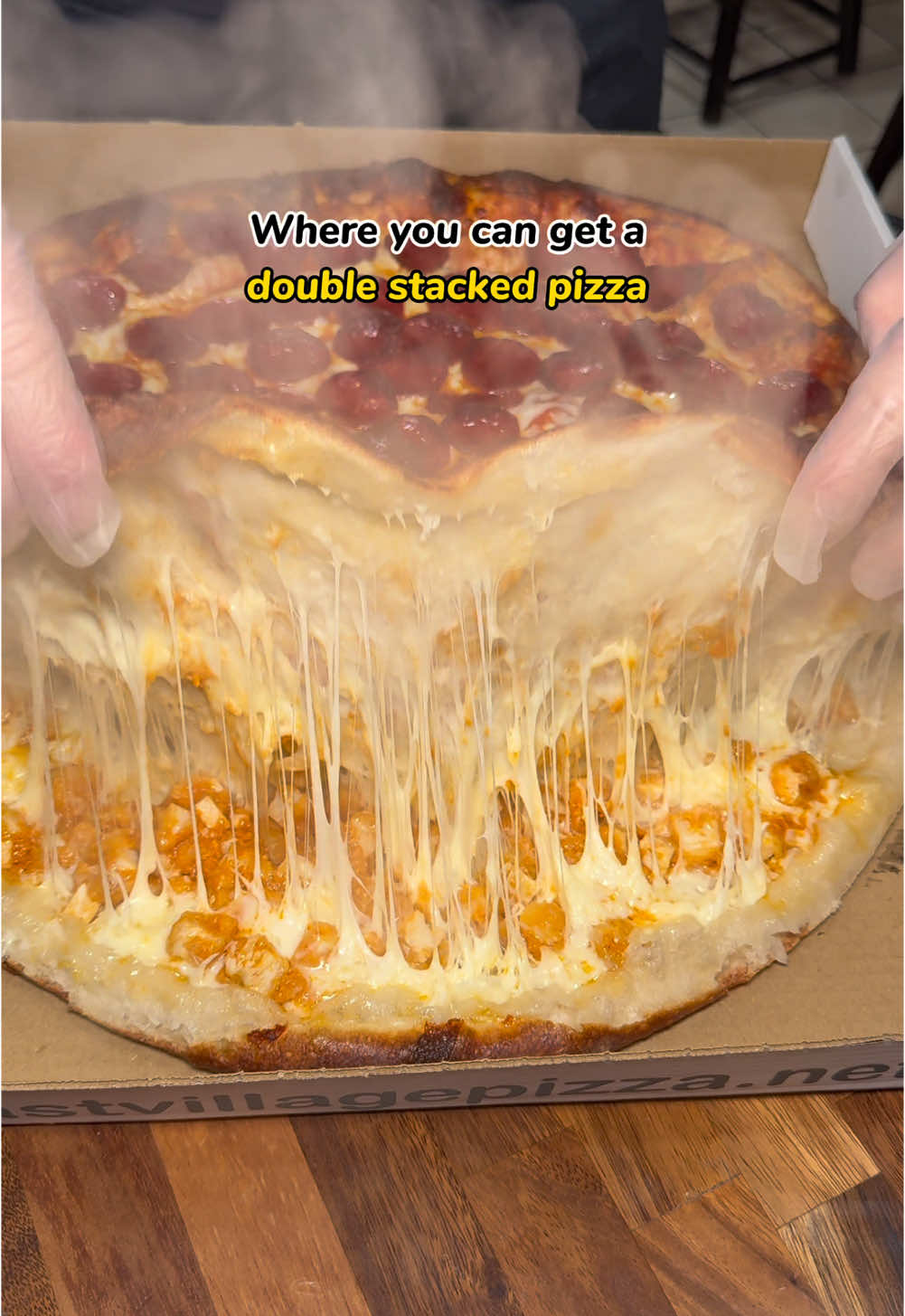 The only place in NYC where you can get a double stacked pizza – East Village Pizza 🍕  📍Location : 145 1st Ave., New York, NY 10003 Would you try this double stacked pizza?  #nyctop3 #nycpizza #pizzanyc #nycfoodie #nycfood #viralfood  