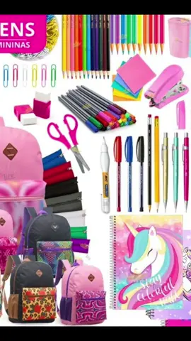 Kit Material Escolar Feminino Completo Mochila Feminina Escolar Material Estojo Escolar Menina Rosa#CapCut 