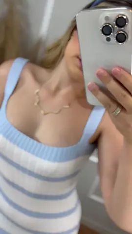 Vestido Tricot Modal Listrado De Alcinha Canelado – Moda Verão 2024