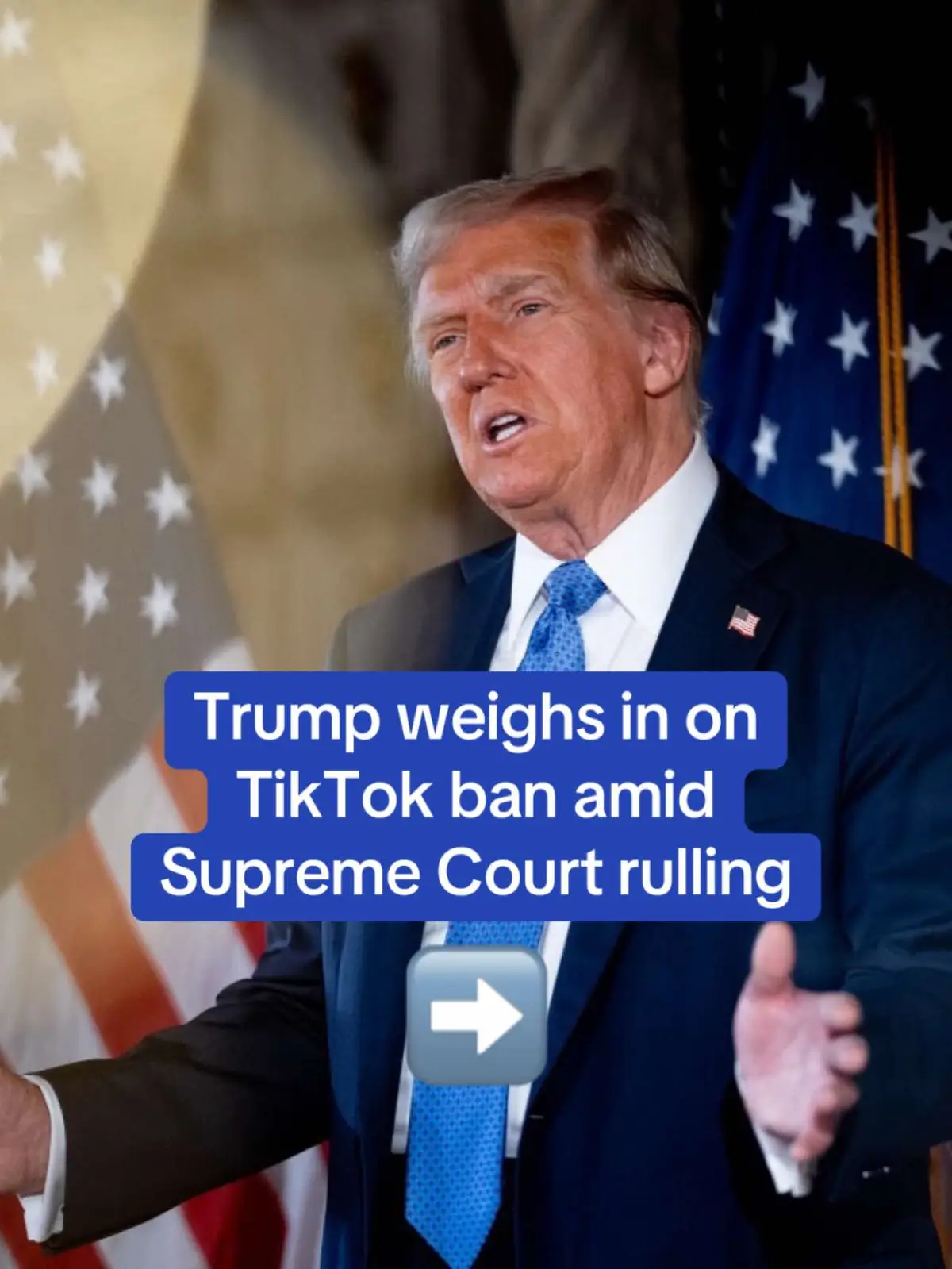 President-elect Donald Trump revealed he spoke with Chinese President Xi Jinping about TikTok just an hour before the US Supreme Court backed the upcoming ban on the app. Before the ban, Trump vowed the two leaders would work together ‘to solve many problems.’ Moments after the decision, Trump told CNN, ‘The fate of TikTok ultimately goes up to me, so you're going to see what I'm going to do.' Missing TikTok? Visit DailyMail.com to continue watching our content and follow us on Instagram, YouTube Shorts, Snapchat, X and Facebook. #news #socialmedia #tiktok #supremecourt #trump 