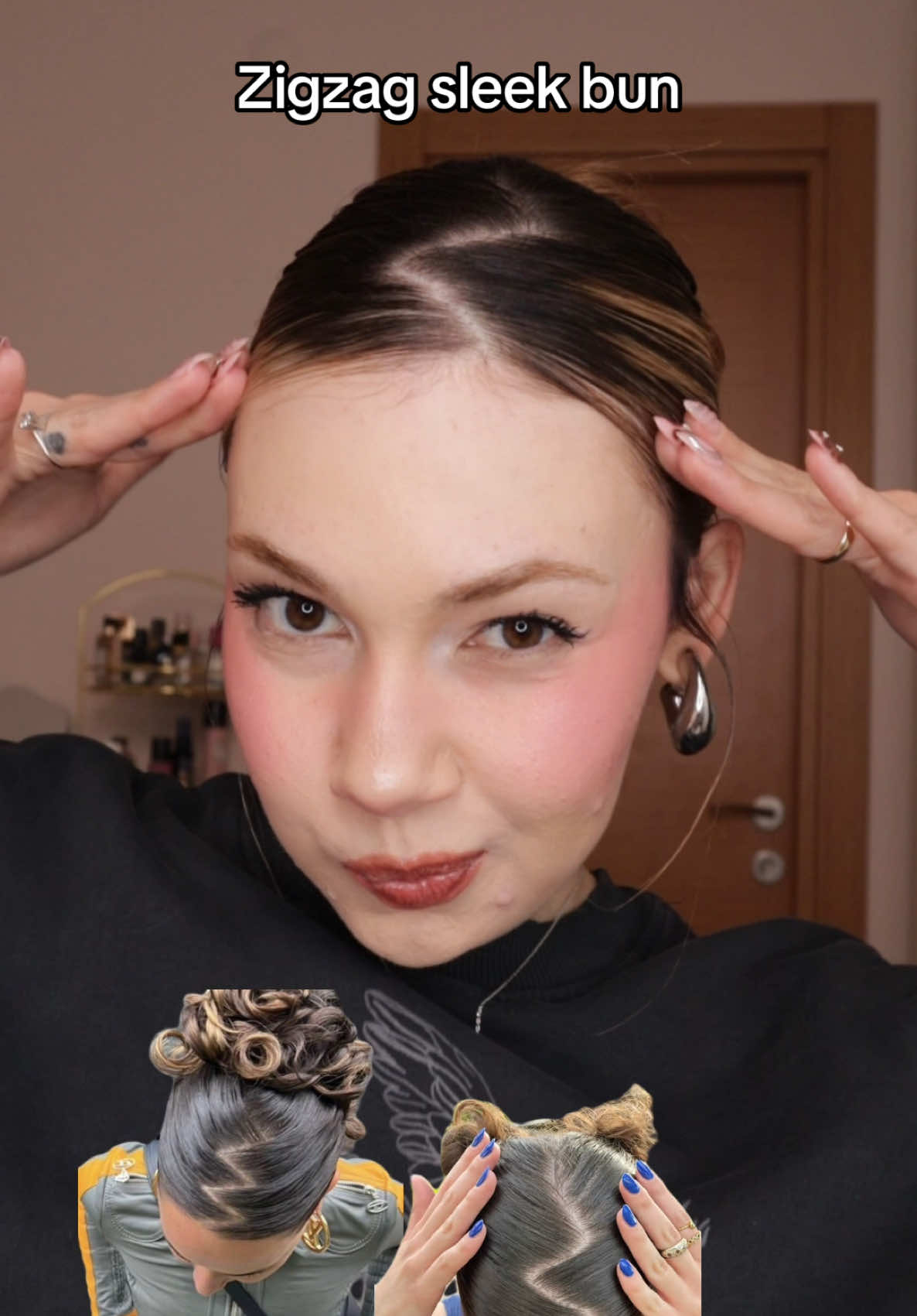 Nasıl oldu ? 🤍 #sleekbun #zigzagbun #hairstyle #saç #saçmodelleri 