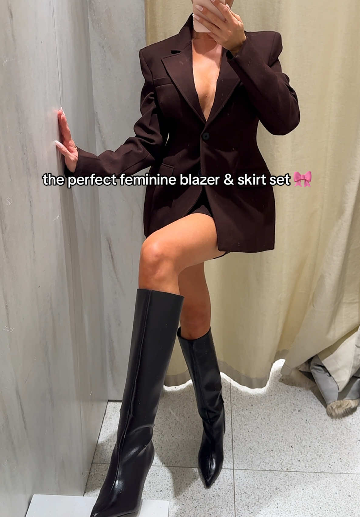 Blazer: 2192/979 Skirt: 2334/797 Boots: 3018/410 #zara #zarahaul #zara2025 #zarahaul2025 #haul #newin #blazer #feminine #feminineoutfit #boots #hourshape 