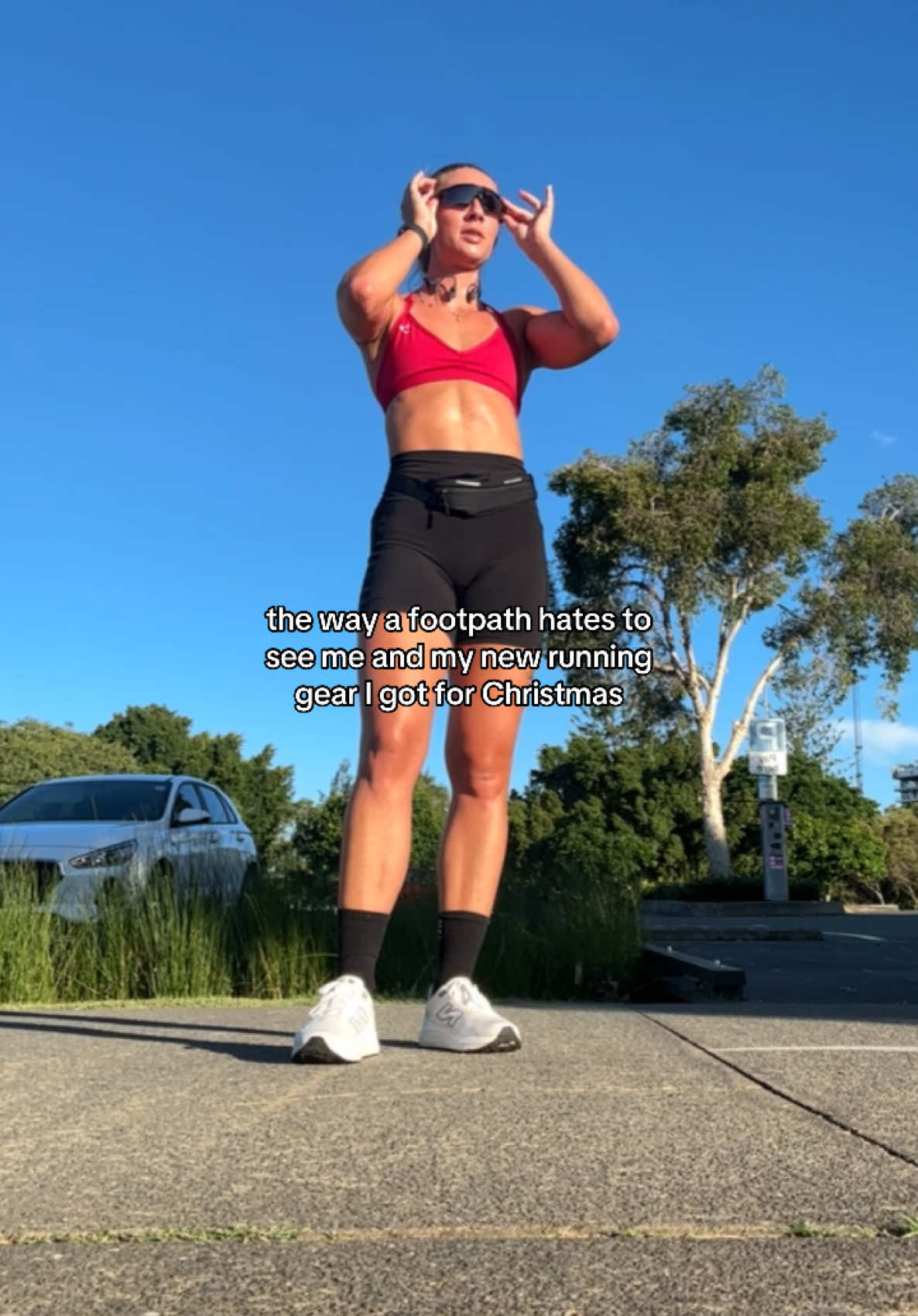 Honestly my Oakleys have been the best thing ever I can finally see where I’m running 😭😂 #oakleys #Running #runninggear #runningbelt #newbalance #runninggirls #10kmrun 