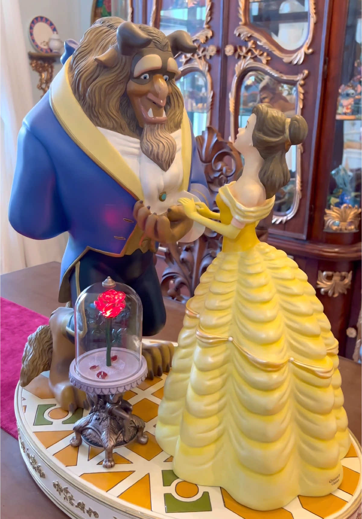 This light up rose dome from @Disney Store is perfect for our dining room 🥀 Please follow me on Lemon8 Instagram and YouTube Kelseymichelle85  #beautyandthebeast #disneystore #disney #disneyworld #disneyland #disneyhouse #disneyhome 