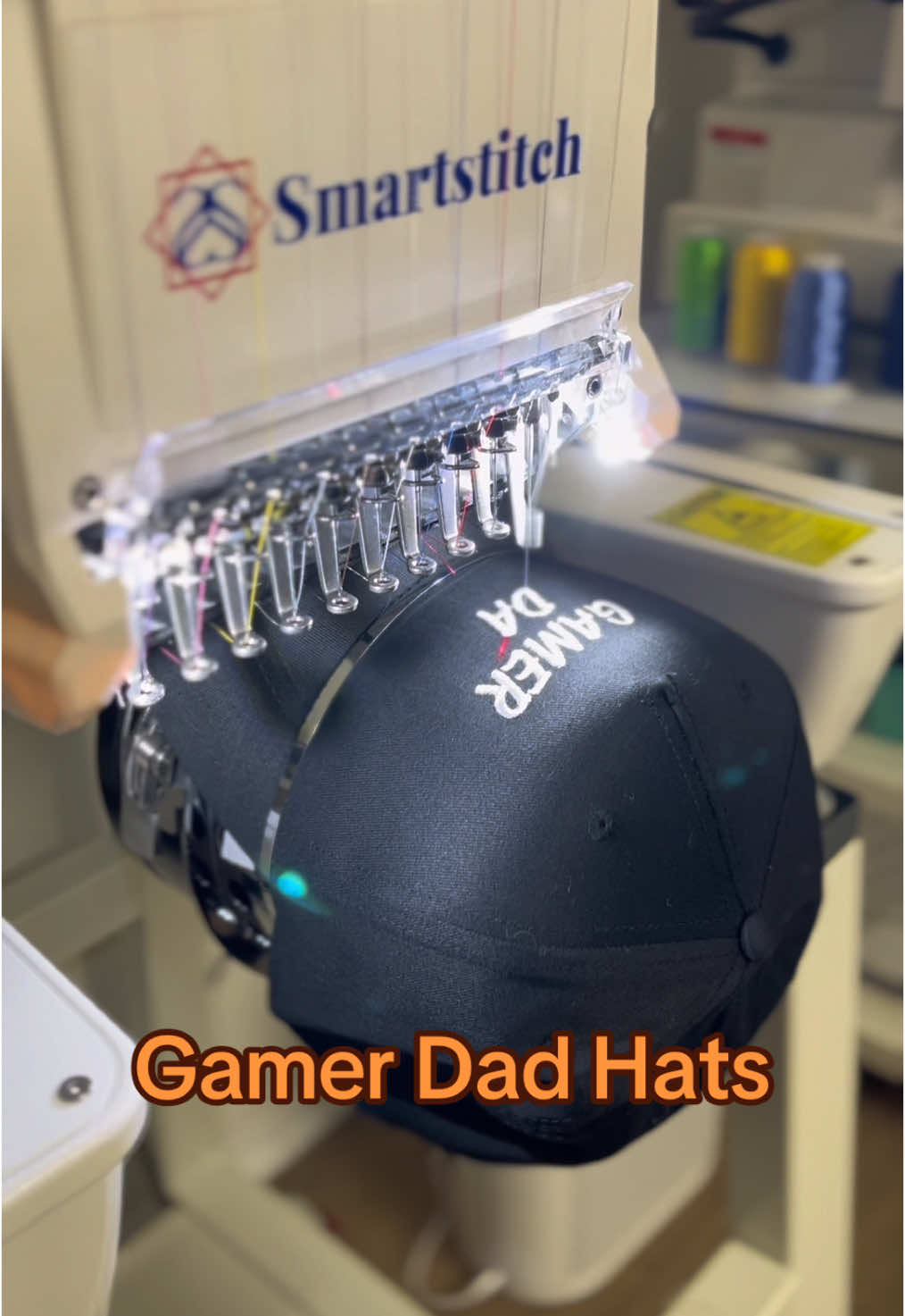 Gamer Dad Hats 🧢🕹️🎮  #embroidery #embroideredhat #customhats #gamerdad #gamer #embroiderybusiness #customorder 