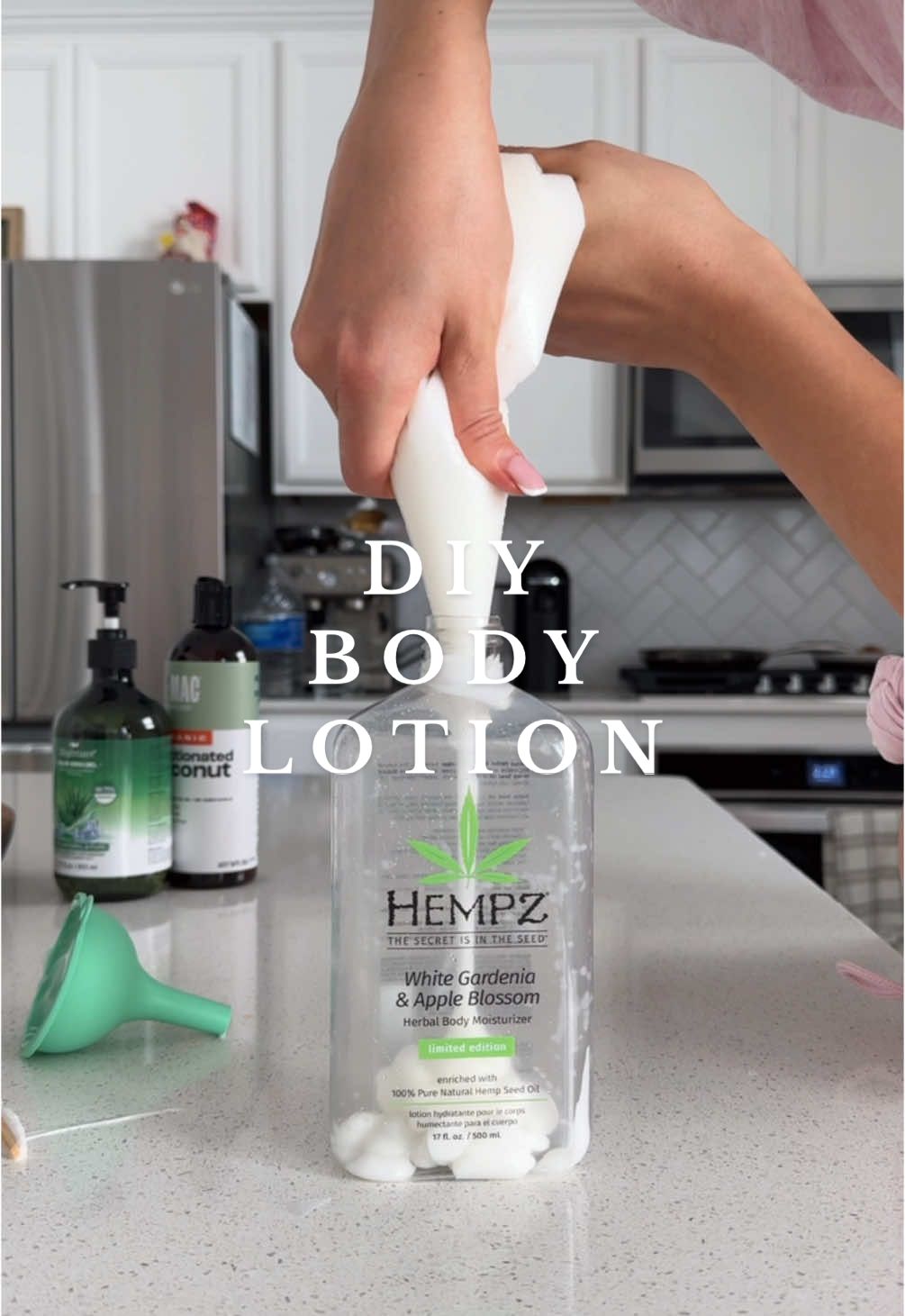 DIY Non-Toxic Body Lotion Ingredients: - 1 cup aloe vera gel - 4 tablespoons fractionated liquid coconut oil - 1 teaspoon vitamin E - 10 drops of your favorite essential oil Instructions: 1. In a mixing bowl, combine the aloe vera gel and fractionated liquid coconut oil. 2. Add the vitamin E and your chosen essential oil. 3. Mix well until all ingredients are thoroughly combined. 4. Transfer the lotion into a clean, airtight container for storage Enjoy your homemade lotion #DIYBeauty #NonToxic #BodyLotion #NaturalSkincare #AloeVera #EssentialOils #Homemade #EcoFriendly #SkincareRoutine #HealthySkin