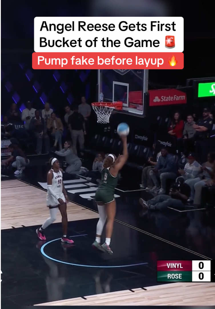 Angel Reese gets game started with layup after pump fake 🔥🚨 #angelreese #unrivaled #basketball #basketballhighlights 