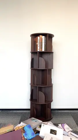 Round storage that turns heads! 🌿📚 Organize like a pro!#furniture #rotatingbookshelf #tiktokmademebuyit #bookshelf #savemoney #fyp #BookTok 