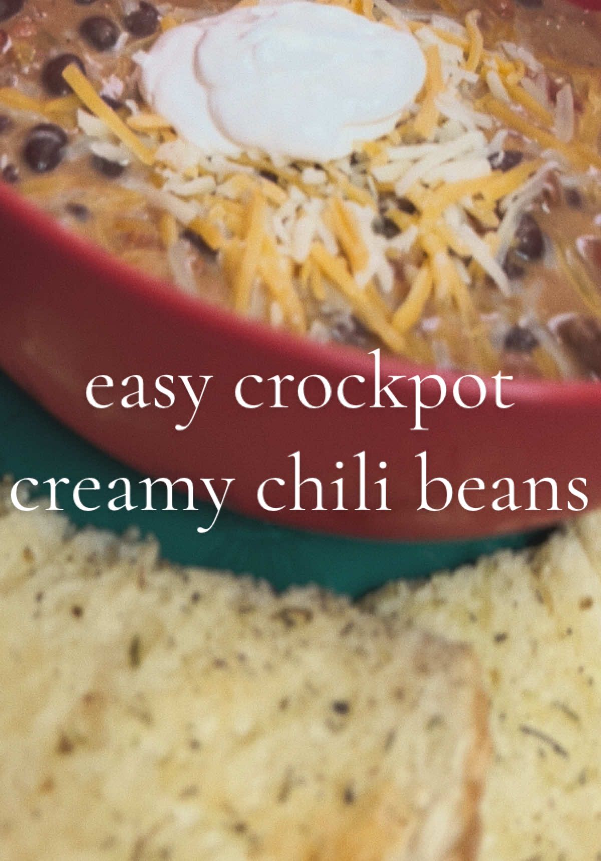 easy crockpot creamy chili beans 🤎 #crockpotrecipes #easydinner #DinnerIdeas #cookwithme #easycrockpotrecipe 