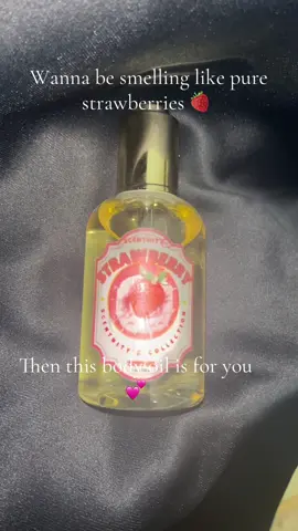 The scent is so strong and last a while! #tiktokshop #bodyoil #strawberry 