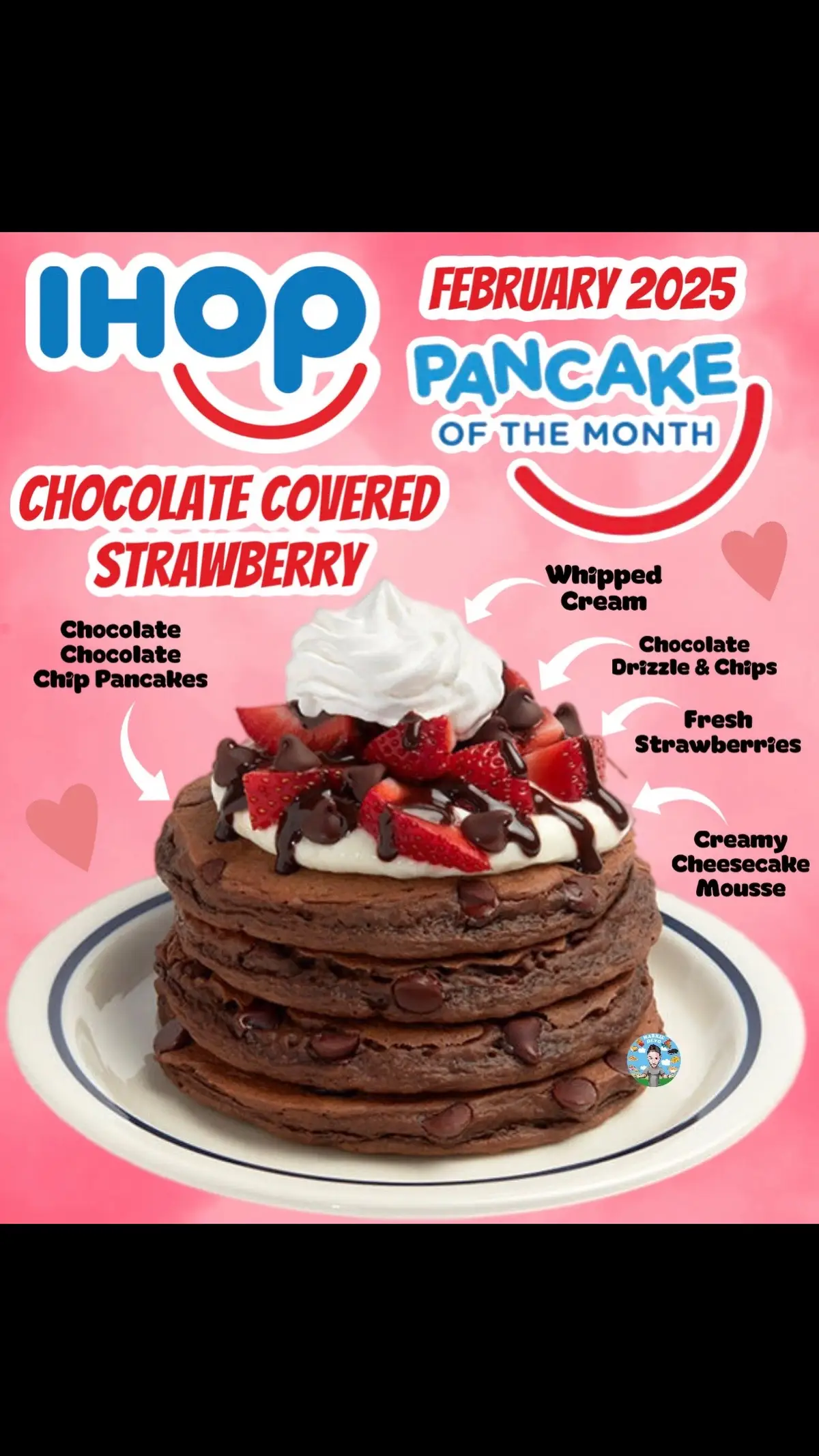 February is deff IHOP and shexie time!🥵🥞 IHOP pancake of the month for February is Chocolate Covered Strawberry. These feature chocolate chocolate chip pancakes, topped with creamy cheesecake mousse, fresh strawberries, chocolate drizzle, chocolate chips and whipped cream. 📍At IHOP locations nationwide in February.  (News/Image::IHOP employee) Thoughts👇🏻 #ihop #february #februarypancakeofthemonth #foodvlog #foodblog #Foodie #food #FoodTok #foodtiktok #foodies #pancakes #vday #ValentinesDay #teamchubster #breakingchubbylittlenews 