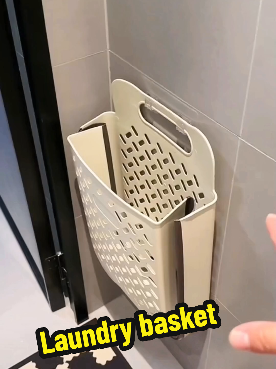 Wall Hanging Dirty Clothes Basket Household Folding Laundry Basket StorageLarge Storage Basket Plas Organiser Hangable#foryou # fyp#goodthing#tiktokshop