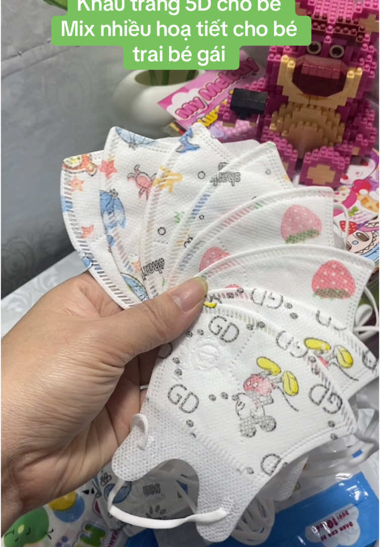 Khẩu trang 5D cho bé trai bé gái từ 0-3 & 4-8 tuổi. Mix hoạ tiết phù hợp cho bé #khautrang #khẩutrang #khautrangcuongthinh #khautrang5dbe #khautrangtreem #khautrang5d 