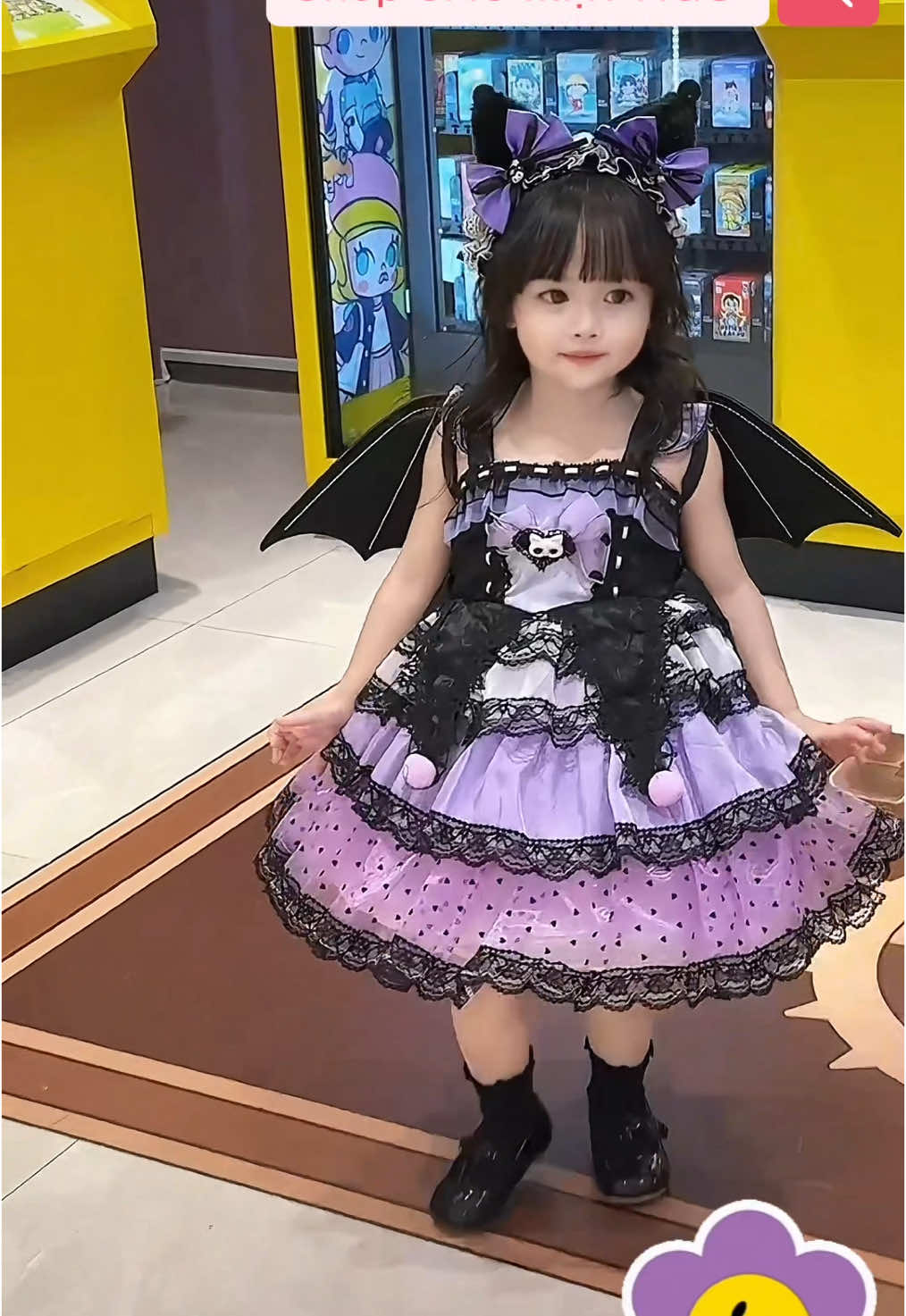 🌿 Hoá trang #kuromi đi chúc Tết chắc kiếm bộn lì xì nhỉ? 😍 #vaykuromi #damkuromi #vaycongchuachobe #sinhnhatchobegai #vaysinhnhatchobe 