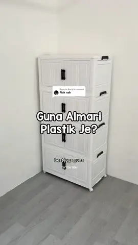 Replying to @𝕸𝖔𝖈𝖍𝖎 #almaribaju ni diperbuat daripada plastik dan ada roda. Senang nak alihkan. #trareview #almariplastik #plasticdrawer 