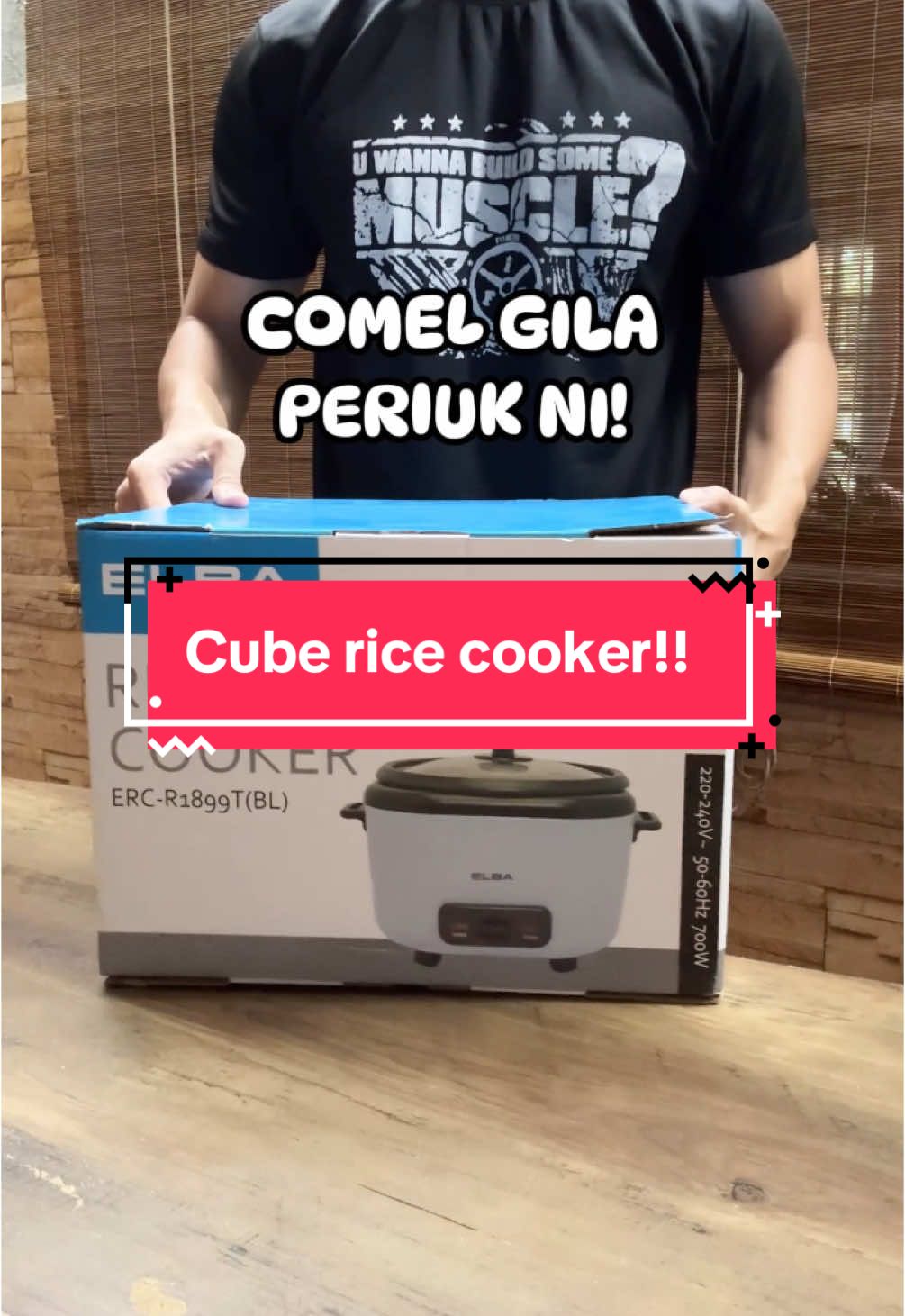 Eee comelnya rice cooker ni, bentuk cube, colour pun cute #elba #homeappliances #Malaysia #elbamalaysia #ricecooker #unboxing #blue 