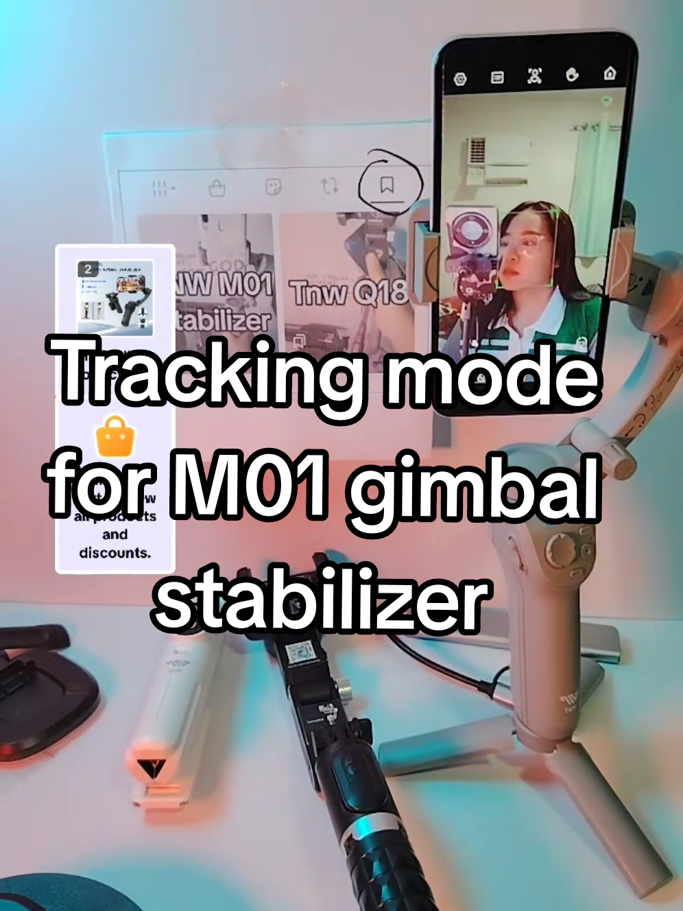 Face tracker demo for m01 gimbal stabilizer #gimbal #gimbalstabilizer #facetracker #stabilization #videostabilization #trackingmode #LIVEhighlights #TikTokLIVE #LIVE 