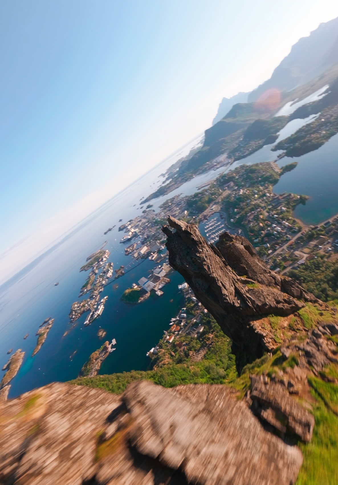 The majestic Svolværgeita watches over the town of Svolvær