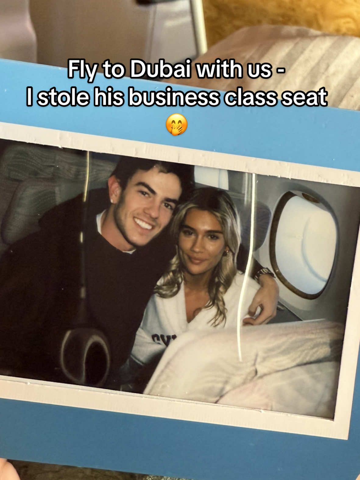 Fly to Dubai with us. I stole his business class seat 🤣 @JamesBeardwell 