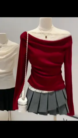 Áo len đỏ, một dây đeo, hai mảng 😍😍#xuhuong #thoitrang #thoitrangnu #aolen #aolennu #aoxinh 