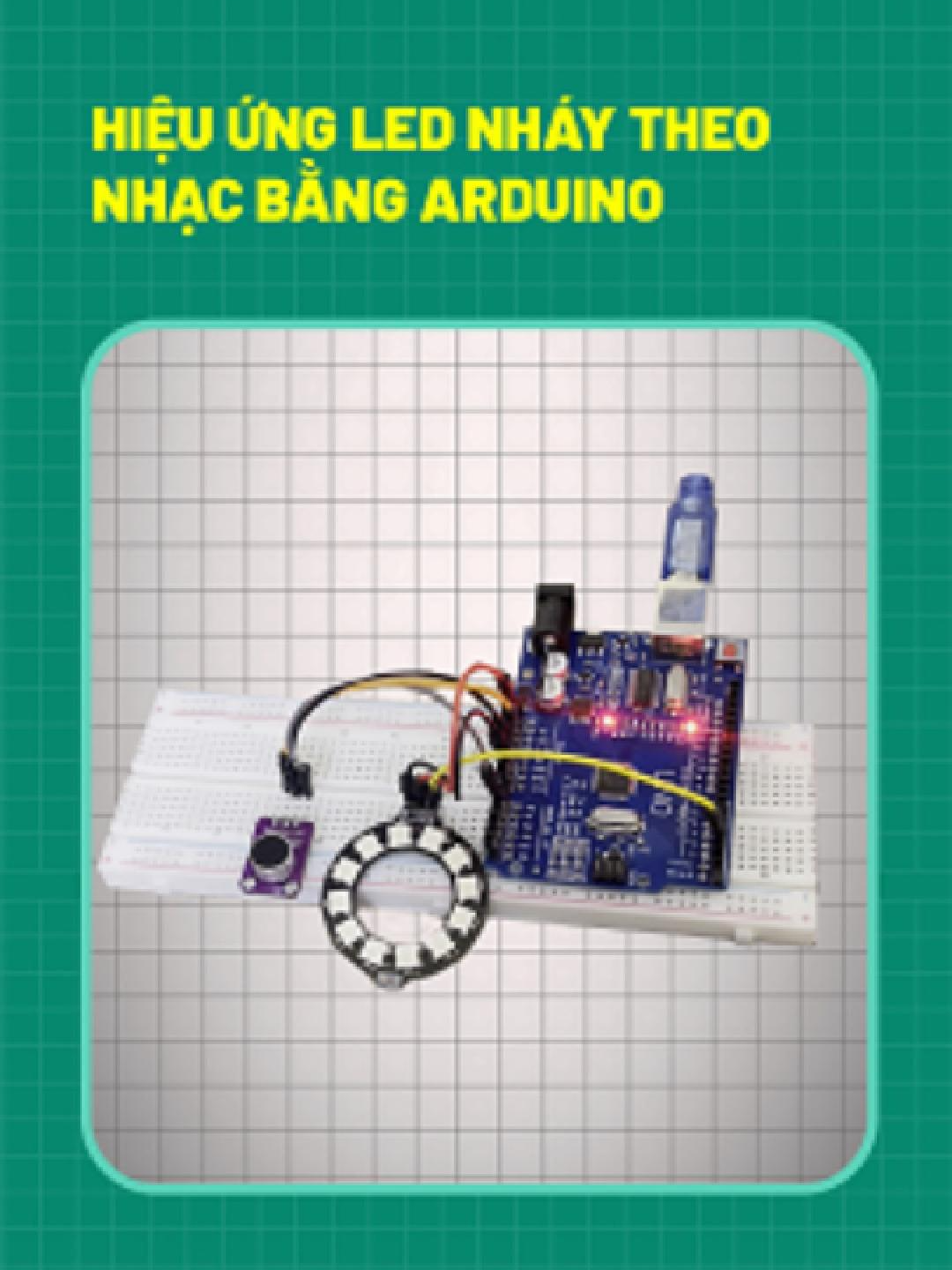 Tạo Hiệu Ứng Led Nháy Theo Nhạc Bằng Ardunio từ Bộ KIT Học Tập Arduino Uno R3 BLK Plus  #xhtiktok #viral_video #foryou #diyproject #LearnOnTikTok #tet #xh #banlinhkien #DIY #handmade #cambien #xuan #banlinhkien #kithoctap