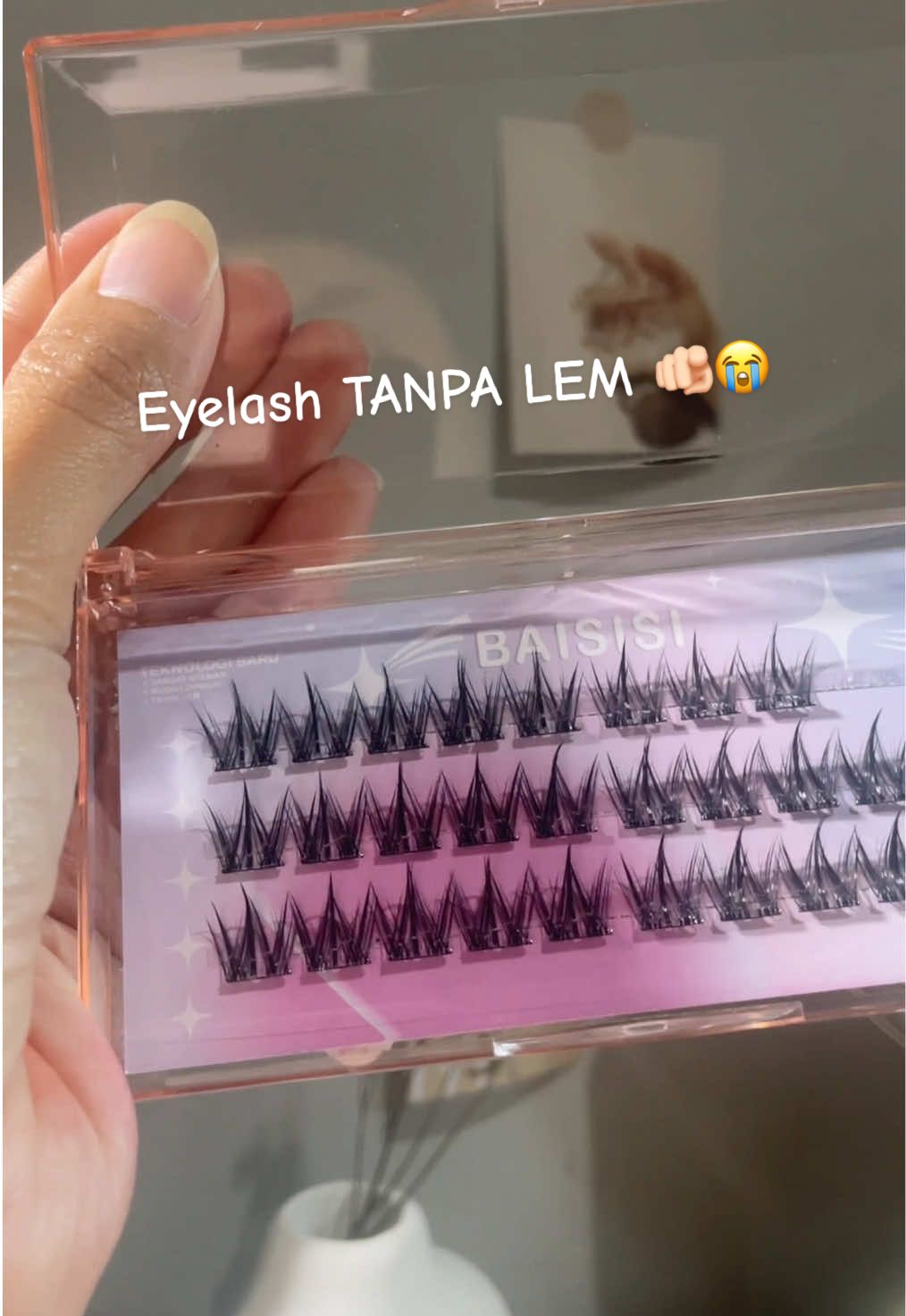 Kok bisa tanpa lem senempel ini 😭 gampang banget pula pakenya! #bulumatapalsu #eyelash #baisisi #baisisibulumata 