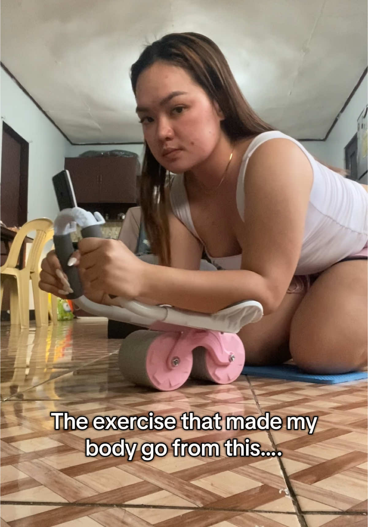 What is the key? BE CONSISTENT!!! 🔑🫶🏻 #abdominalwheel #absworkout #abdominal #abwheel #loseweightchallenge 
