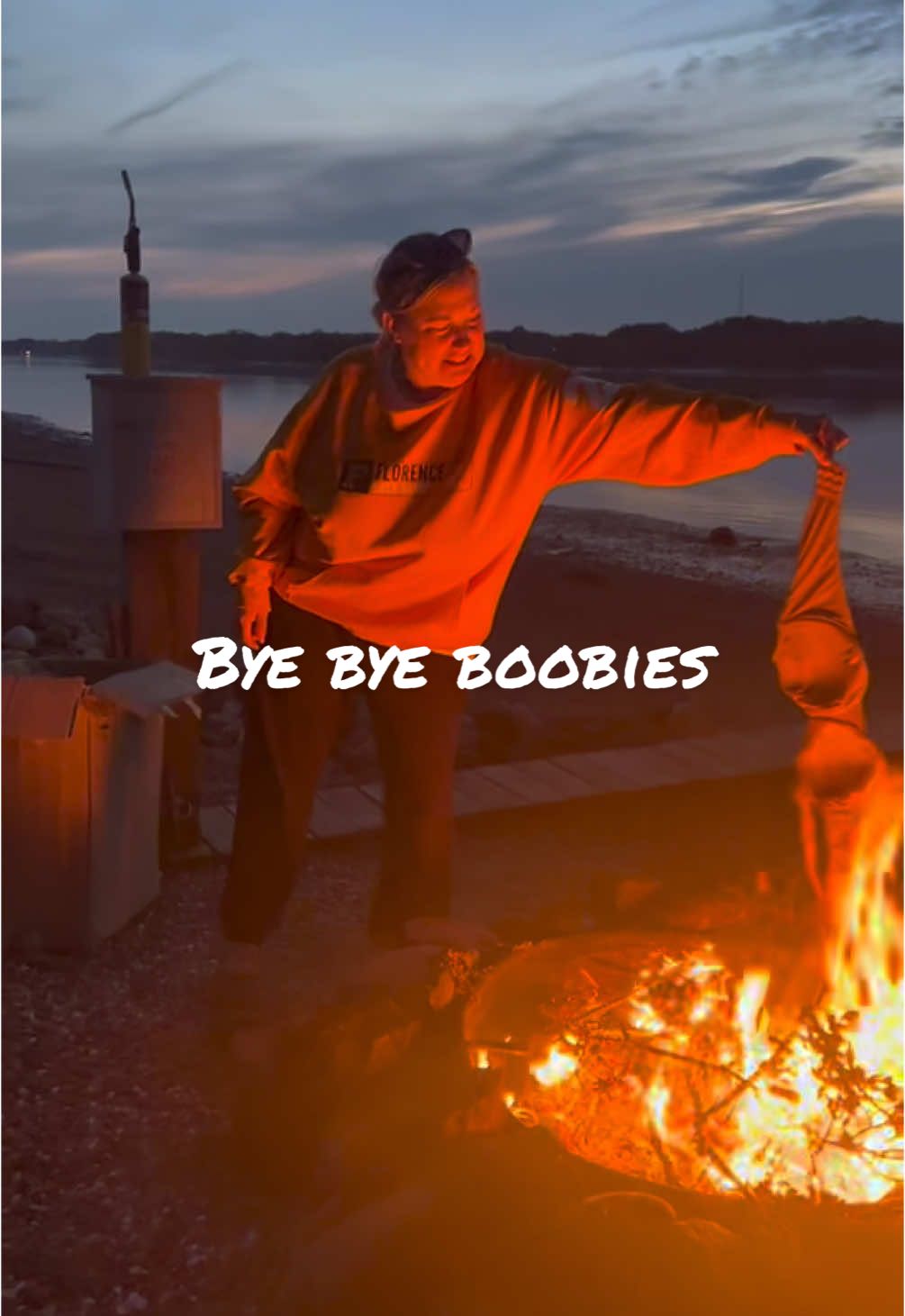 #creatorsearchinsights burning my bra to commemorate the end of an era! #bra #plasticsurgery #fire #breastreduction #fyp 