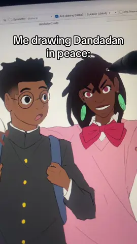 Like a fanbase could ever stop me lmao ib: @DADASKULLY #dandadan #anime #digitalart #art #artist #fyp #viral #blackart #momoayase #okarun 