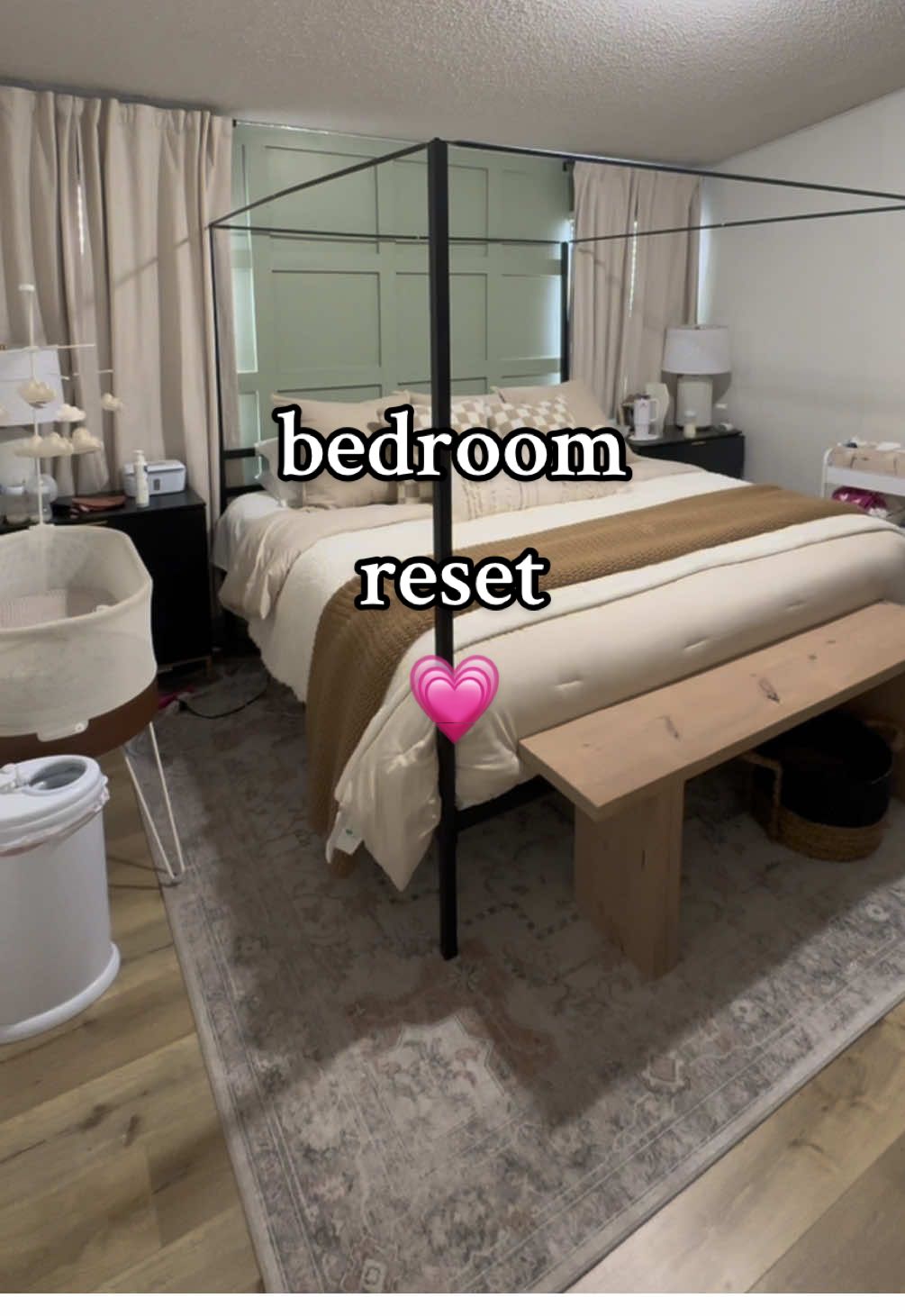 my last bedroom reset! 💗😭 #byetiktok #bedroomreset #cleanwithme #sahmlife #fyp #dayinmylife #stopmotion #foryoupage #resetwithme #cleaningtok #paratipage #fy 