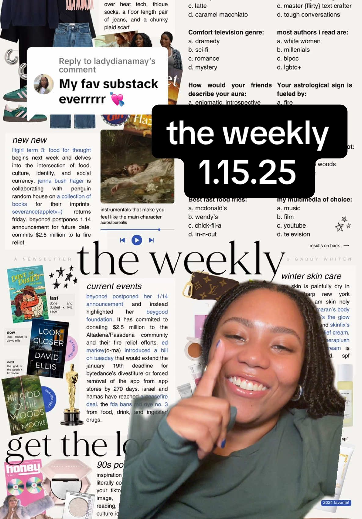 Replying to @ladydianamay #greenscreen subscribe to the weekly! that’s all! Have a good night! ❤️‍🔥🫶🏾✍🏾 #blackgirltiktok #makeupinspo #whatimwearing #whatimreading 