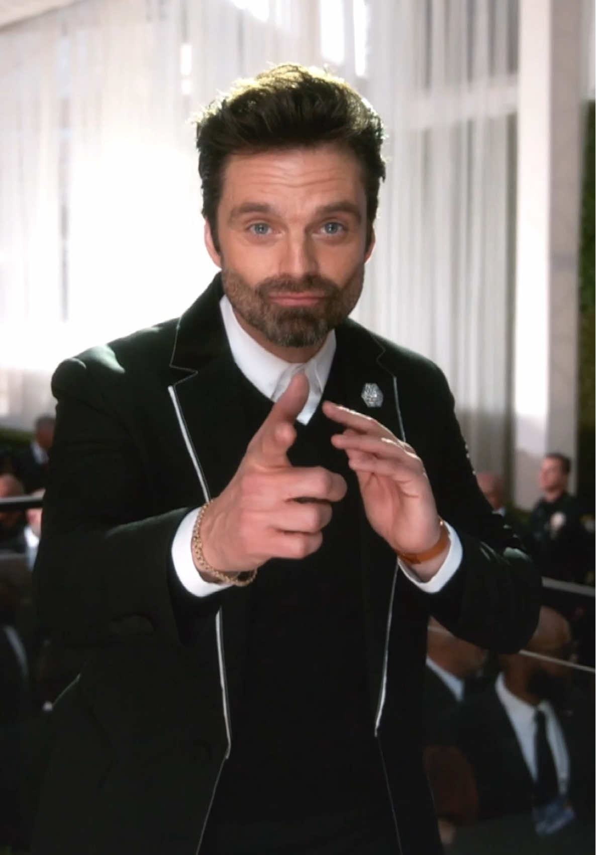 Super excited to shoot Sebastian Stan at the Golden Globes this year. I have been getting messages for months asking for this one, so happy to finally shoot one and share! Big thank you to my longtime friend Evelyn (his publicist) for making him shoot with me! #sebastianstan #colewalliser #glambotbts @E! News @E! Entertainment #livefrome #goldenglobes 