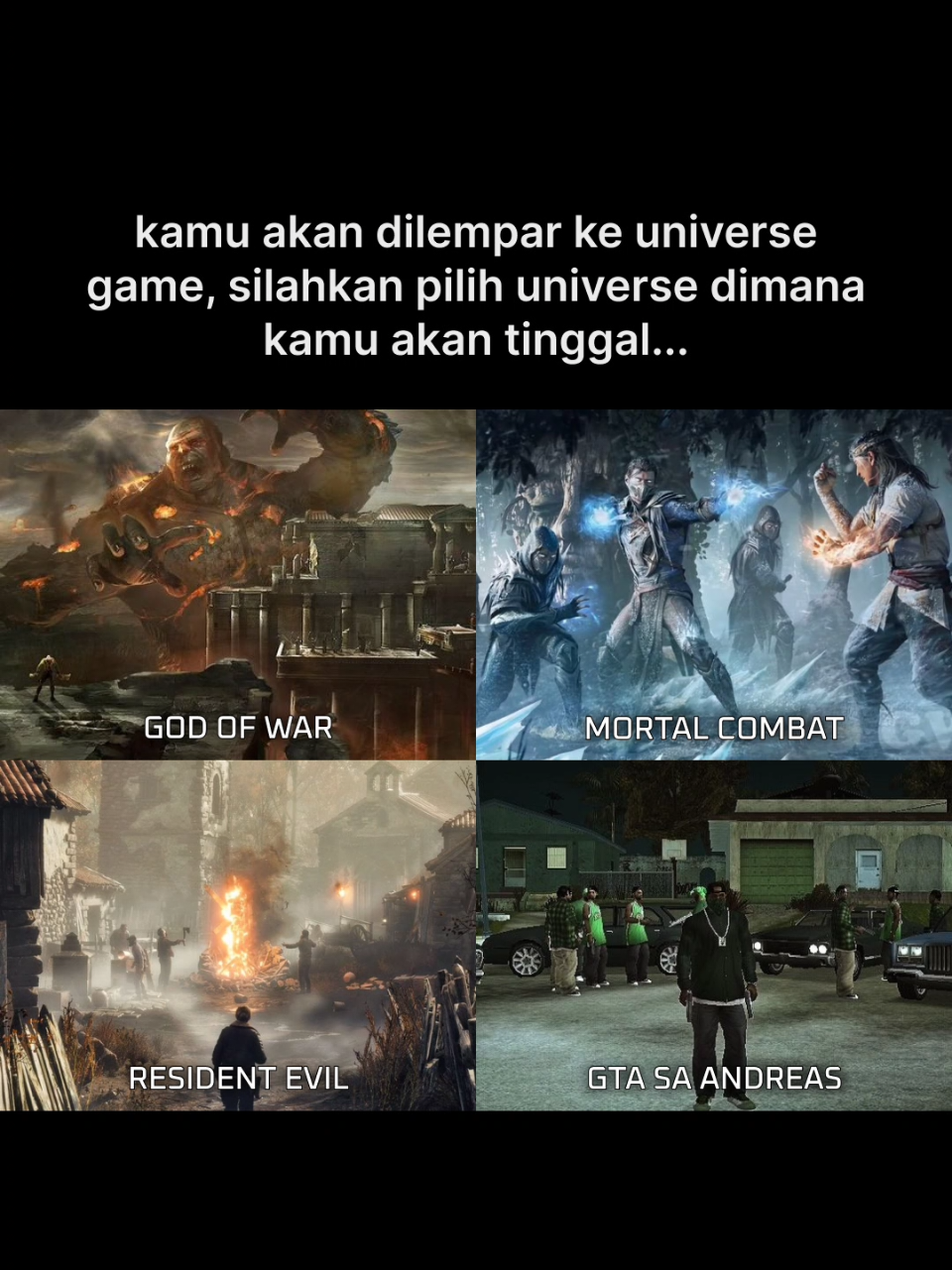 me: gta jelas, bebas mau ngapain aja 😁 #game #roleplay #meme #godofwar #mortalkombat #residentevil #gtasanandreas #viral #fyp #fypシ #4upage #foryoupage 