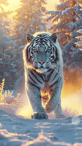un tigre avanza en forma desafiante #tigre #fondodepantalla #livewallpaper #wall #ia #artedigital #wallpaper #