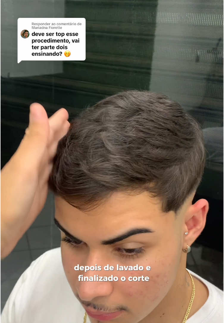 Respondendo a @Mariadna Fiorette  Lembrando que a fonte dos produtos que usei está no link da minha bio! #barbeirosbrasil #selagem #desondulação #cortedecabelo #alisado #barbearia 