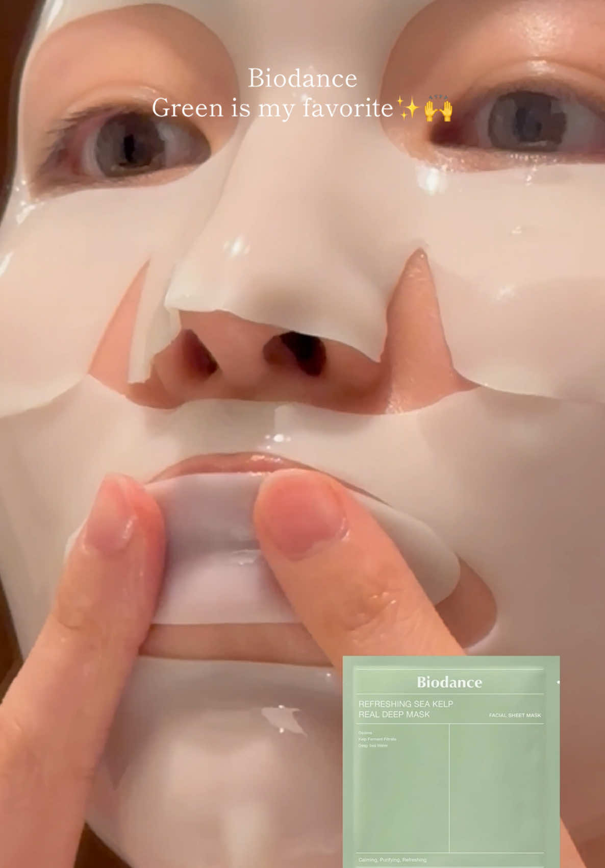 Green is my favorite 💚  I wore it for about 2.5 hours while working at the office ✨ (4 hours or more is recommended)  #calmingeffect  #cicaingredients  #rednesscare