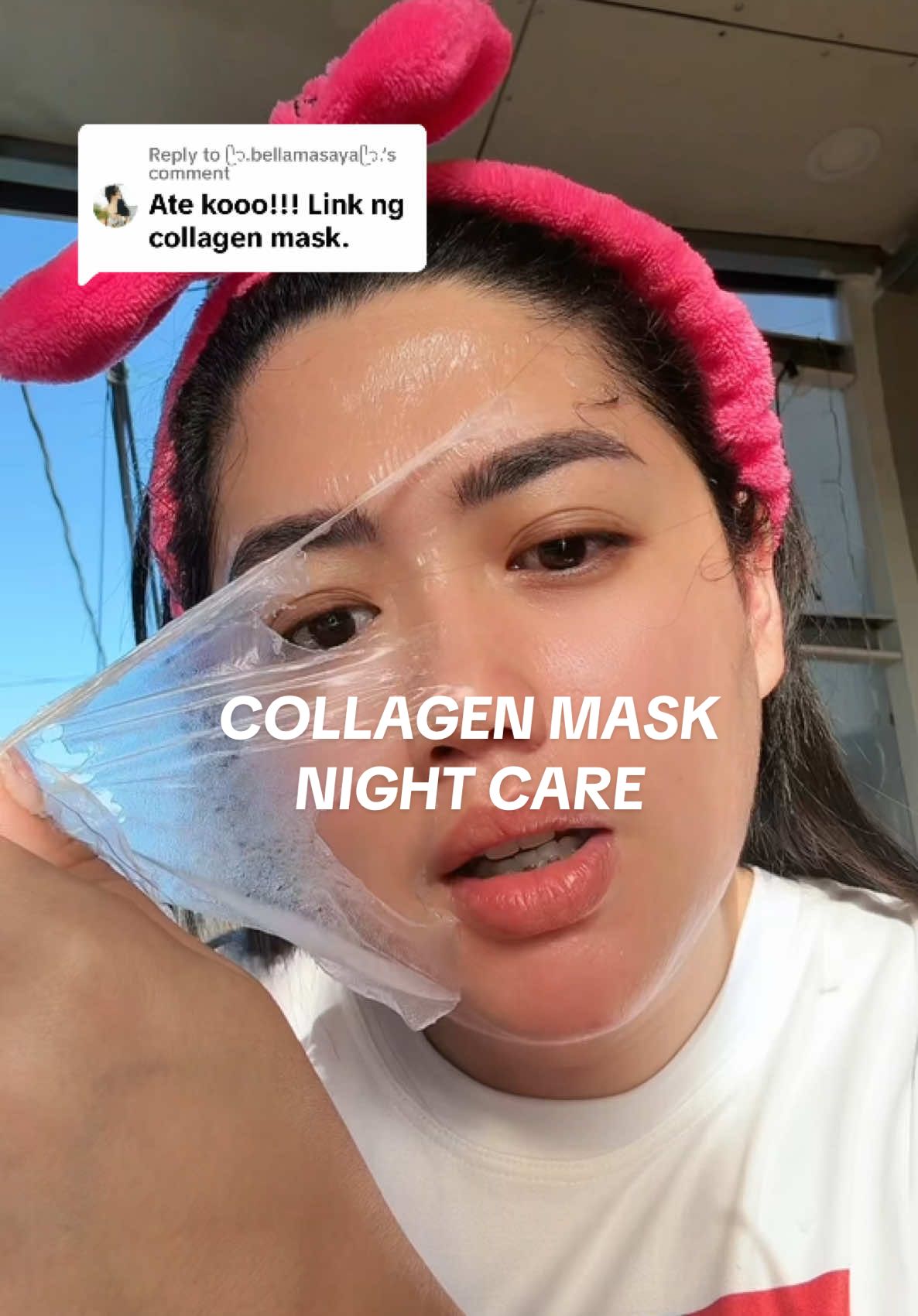 Replying to @ᥫ᭡.bellamasayaᥫ᭡. I gotchu ate 😍 #collagenmask #wrappingmask #nightroutine #Ushiny #collagennight #glowingskincare #glassskin #niacinamide #skincare 