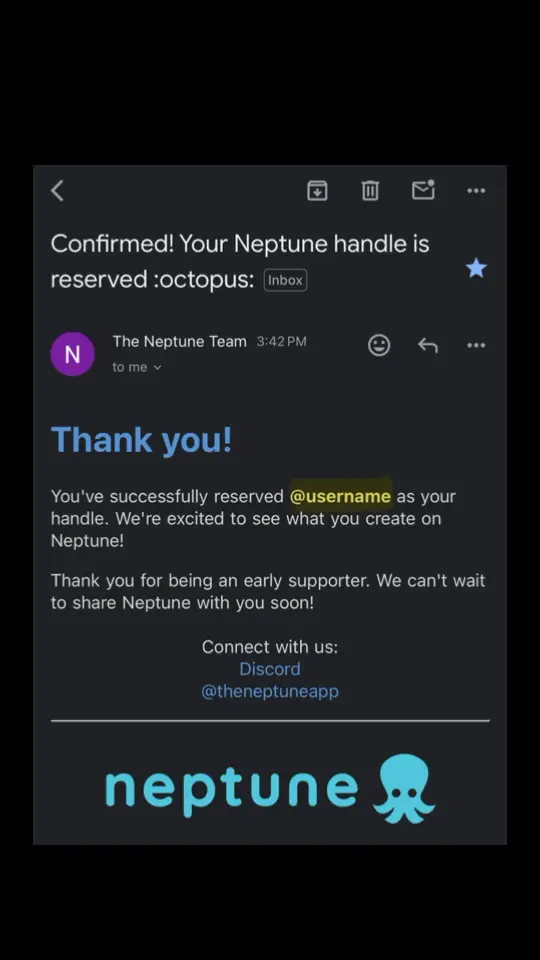 Everyone go follow me on the new app called “Neptune App” my @ is @username just like this one 