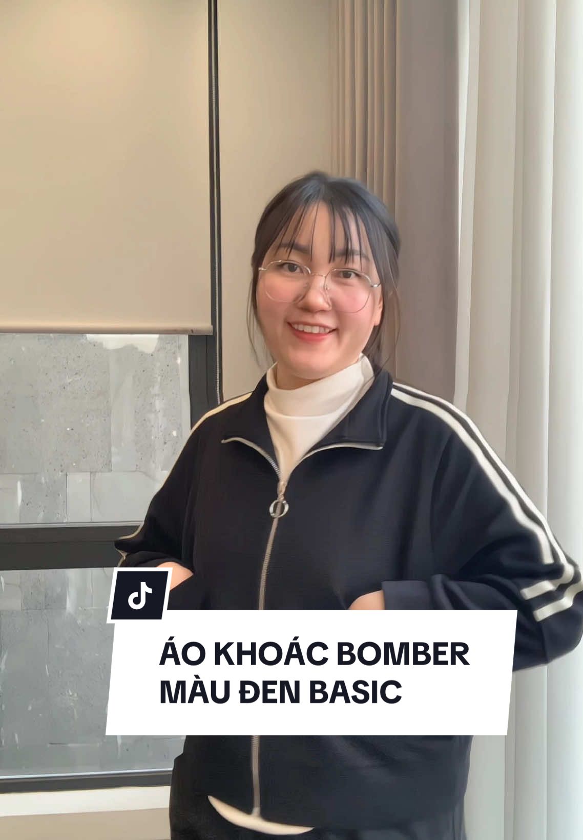 Áo khoác bomber màu đen basic gọn dáng dễ mix đồ 😍