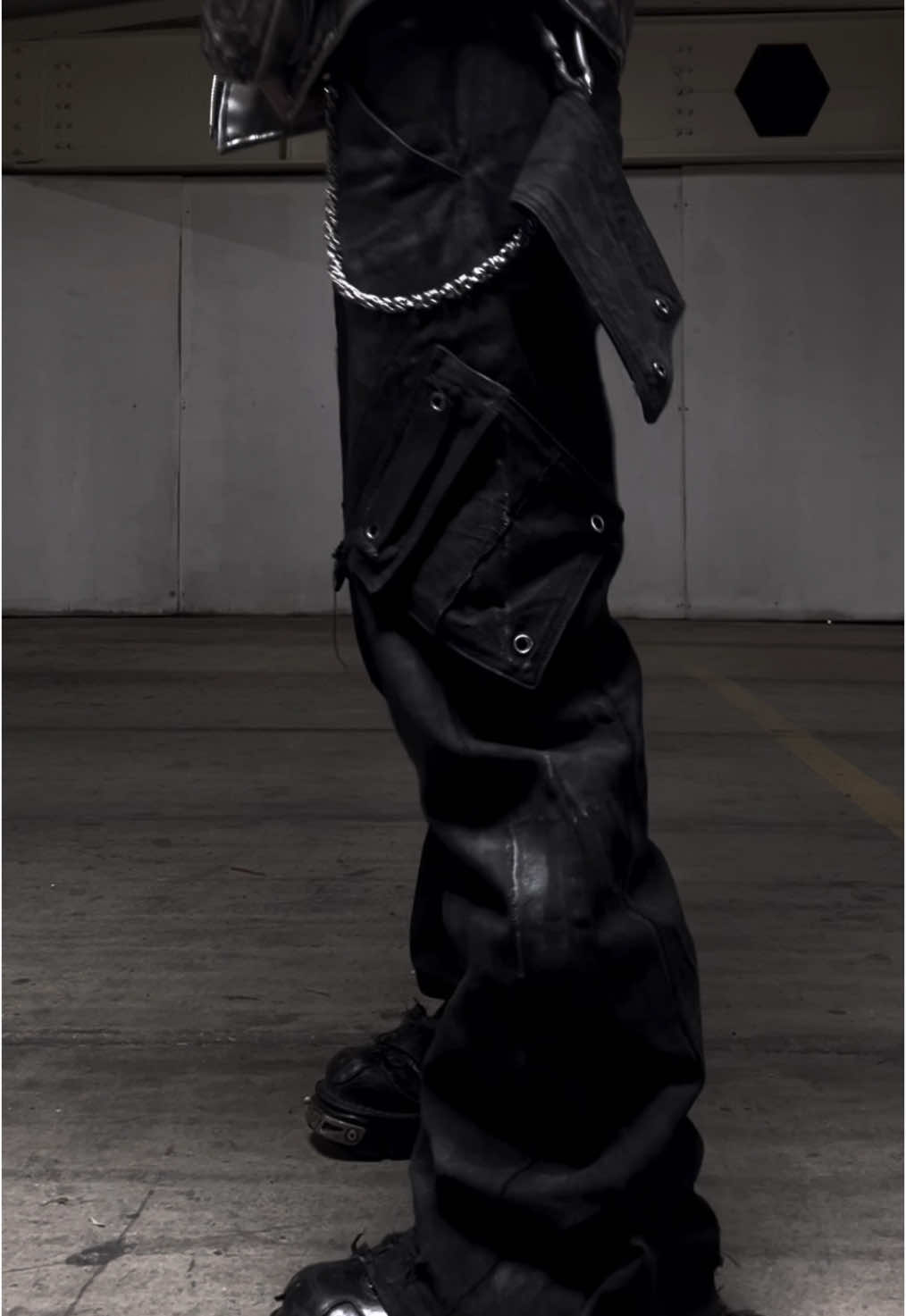 NEVAEH FLARED WAXXED CARGO PANTS  WINTERED STEEL LEATHER JACKET SOON  WHAT DO YOU THINK?? #fashion 