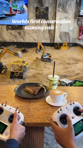 Worlds first construction Gaming cafe !  Calling all construction and coffee lovers to this fabulous cafe in #dubai where you can build while sipping on the finest coffee and treats !  They are fully  Equipped with an array of remote-controlled trucks – from dump trucks to loaders, excavators, and even off-roading cars – this zone is filled with real sand to make the experience as authentic as possible. It’s a thrilling activity for adults and kids !  It’s a must check out when in Dubai !  #dubai🇦🇪 #dubaicafe#uniquecafe 