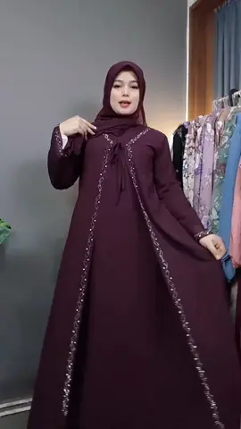 ABAYA NAJWA  GAMIS BURGUNDI SET DUNG #LIVEhighlights #TikTokLIVE #LIVE #gamiskatunsethijab #abayalebaranterbaru2025 