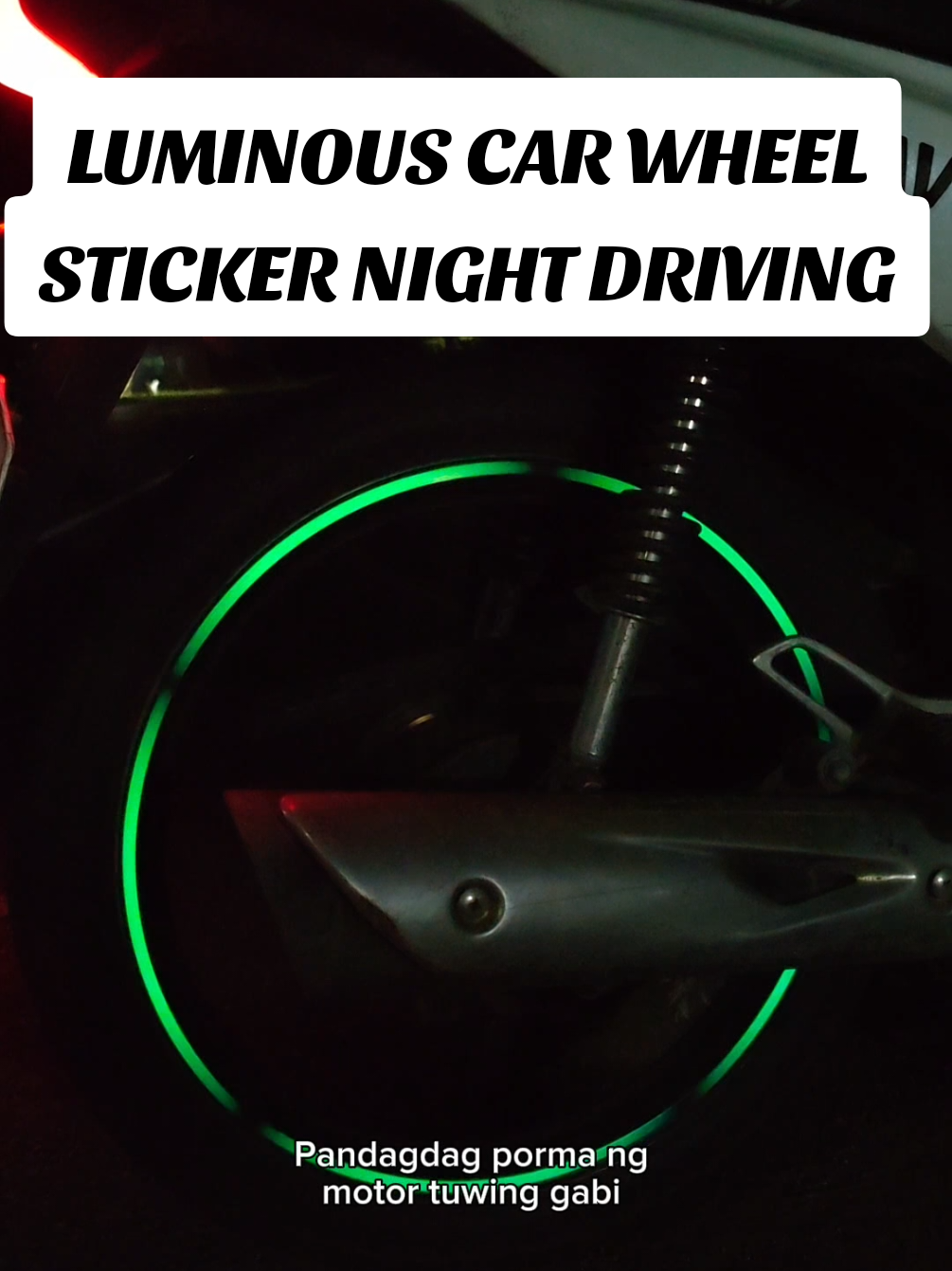 Pandagdag pogi ng motor mo o sasakyan tuwing gabi. LUMINOUS CAR WHEEL STICKER NIGHT DRIVING #luminouscarwheelsticker #luminouscarsticker #motorcycle #motorpartsandaccessories 