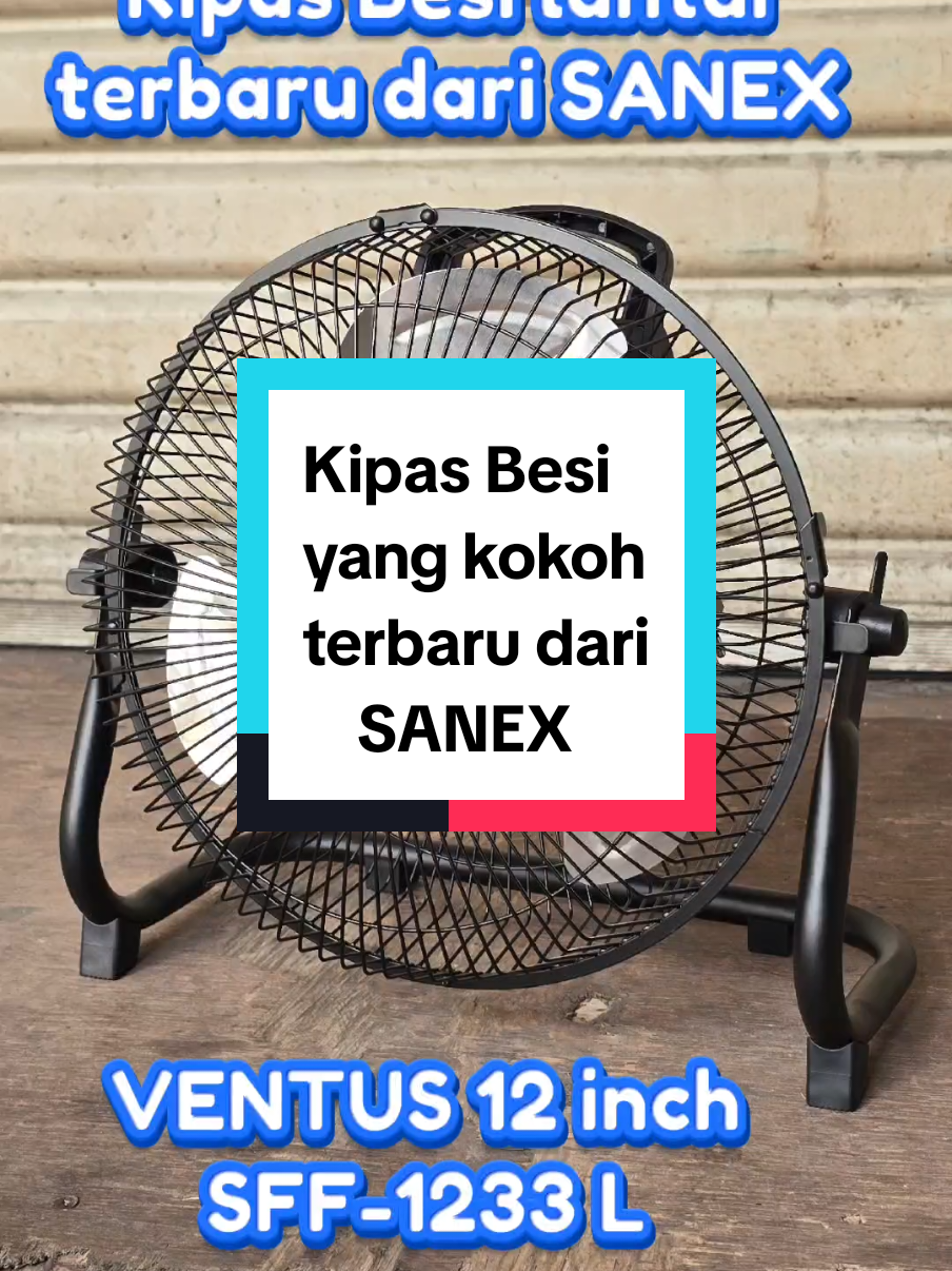 Kipas Angin Besi lantai Ventus Sanex 12 inch dengan besi yang kuat dan 3 baling aluminium yang kokoh dan tahan lama, dilengkapi turbo cooling untuk menyegarkan ruangan dengan cepat #kipasbesi  #ventussanexkipasbesi  #sabex  #kipaskokoh  #kipasmurah 