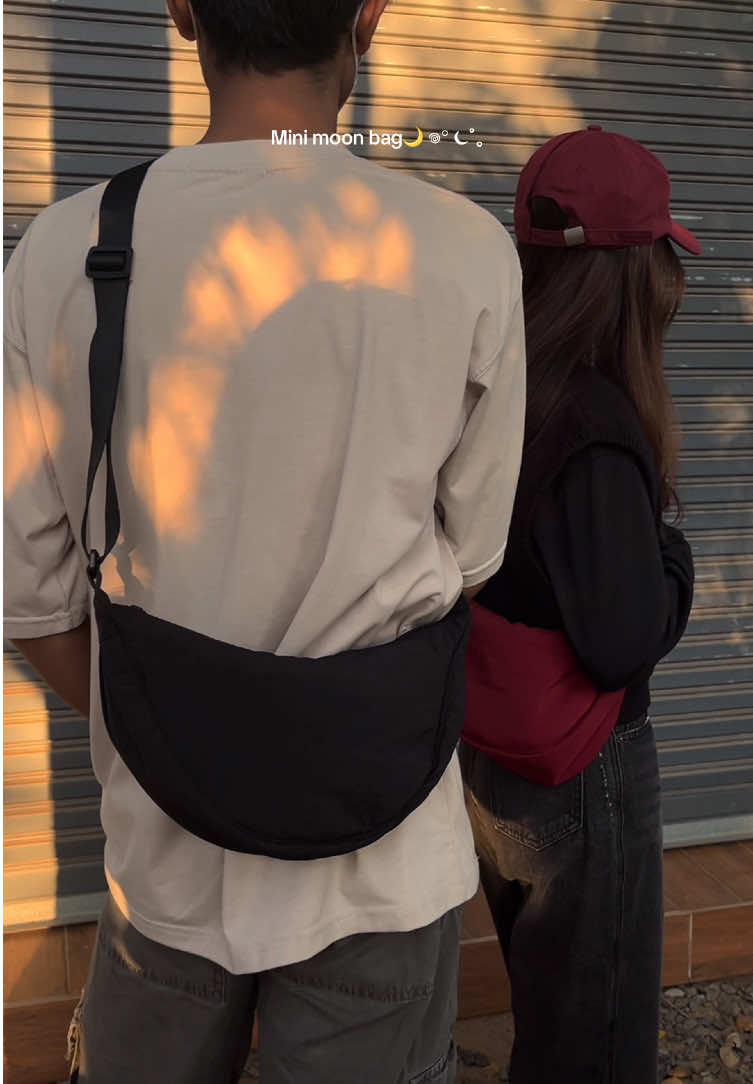 ⋆⭒˚.⋆🌙 Mini Moon Bag • 5 colors available • 🪐 ⋆⭒˚.⋆  📸 by us 📌 in stock  Order via IG : monstars.bags #monstar_bag #bag  #aesthetic#phnompenhcity #cambodia #style #trending #totebag #moonbag #outfit #outfitideas #bagoutfit #fypシ゚ #foryou 