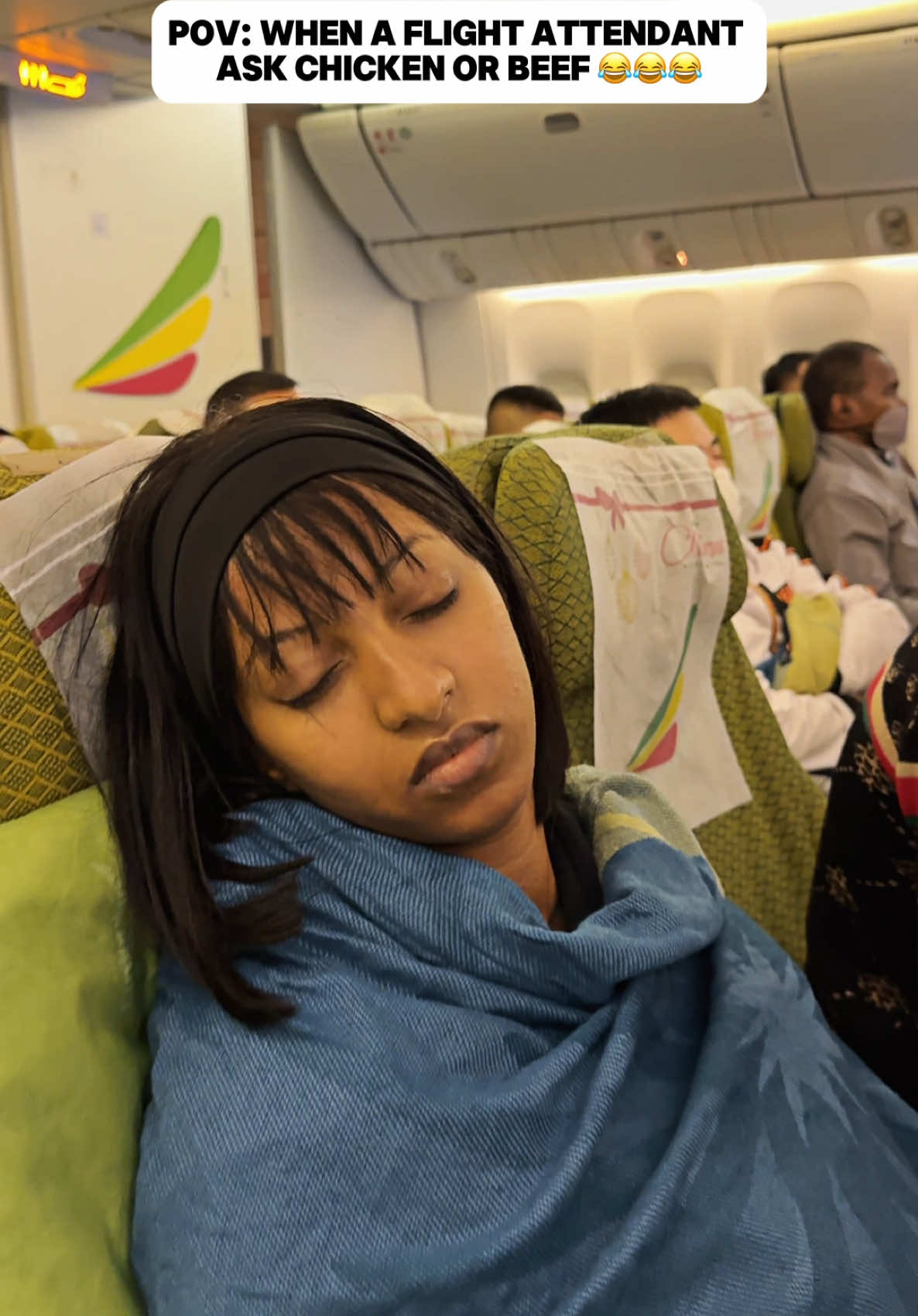 When I hear this 🤣🤣 #beeforchicken #flight #et #FoodLover 