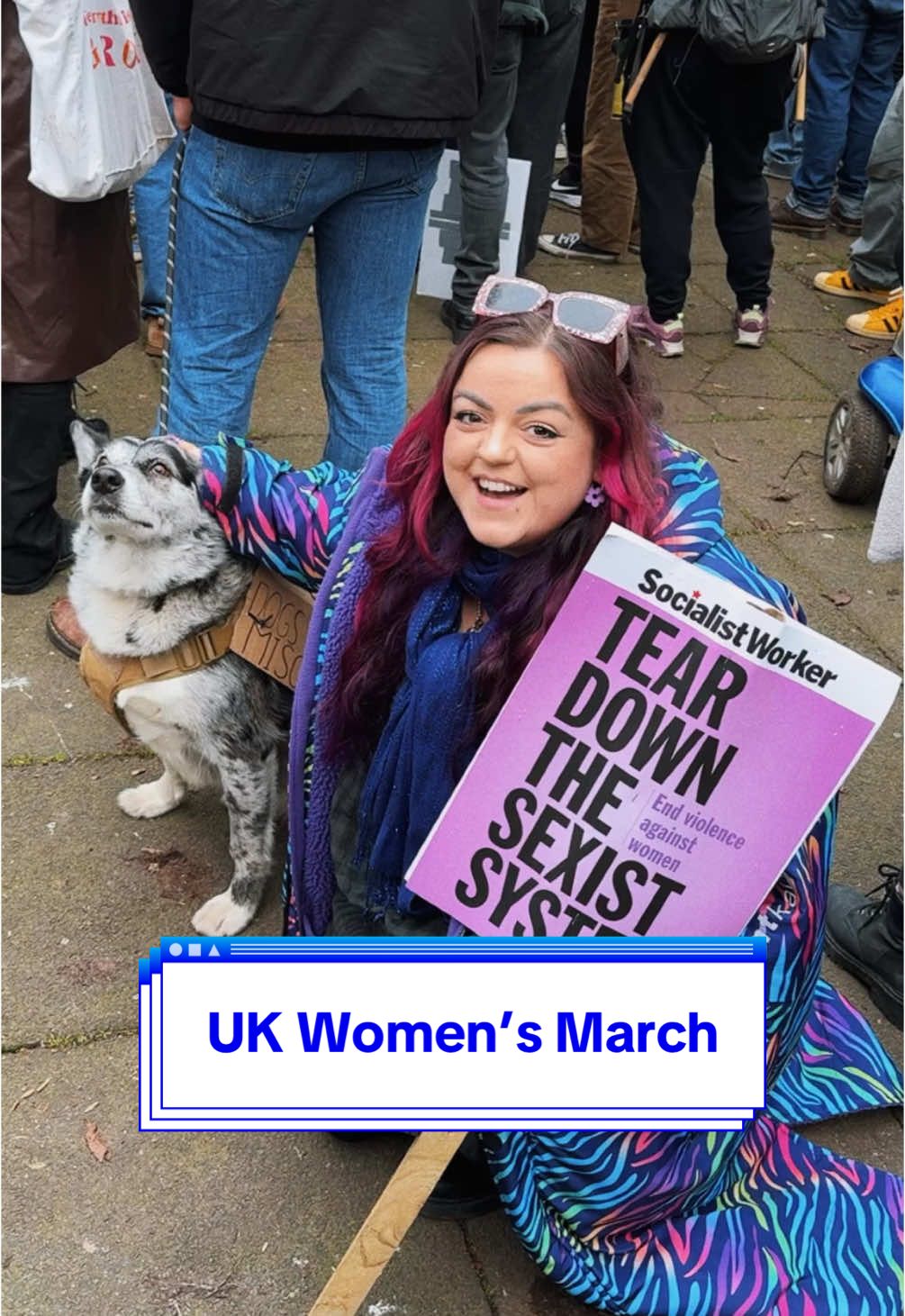 “So bad, even introverts are here” 💔 The @ukwomensmarch has been in my calendar for months - since it was announced I knew I wanted to be there. A powerful & moving afternoon, thank you all who made it possible! Our bodies, our choice, you won’t silence our voice 🏳️‍🌈 🏳️‍⚧️  (ft. Polly the cutest dog with her signs that said: “Dogs against misogyny” / “Misogynists are barking up the wrong tree” 🥲) #ukwomensmarch #ukwomensmarch2025 #brightonwomensmarch