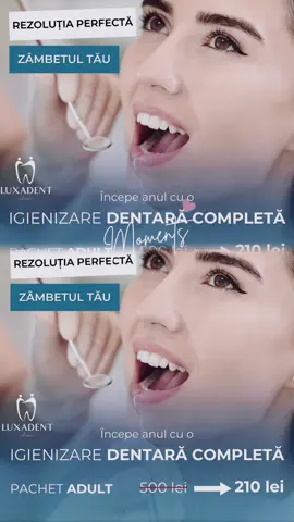 Bucură-te de o super experiență la un super preț doar în clinică Luxadent din Sibiu.  Luna aceasta ai pachetul COMPLET de igienizare la DOAR 210 lei. Profită și tu de această super promoție și haide să zâmbim.  #foryoupage❤️❤️ #dentist #luxadentsibiu 